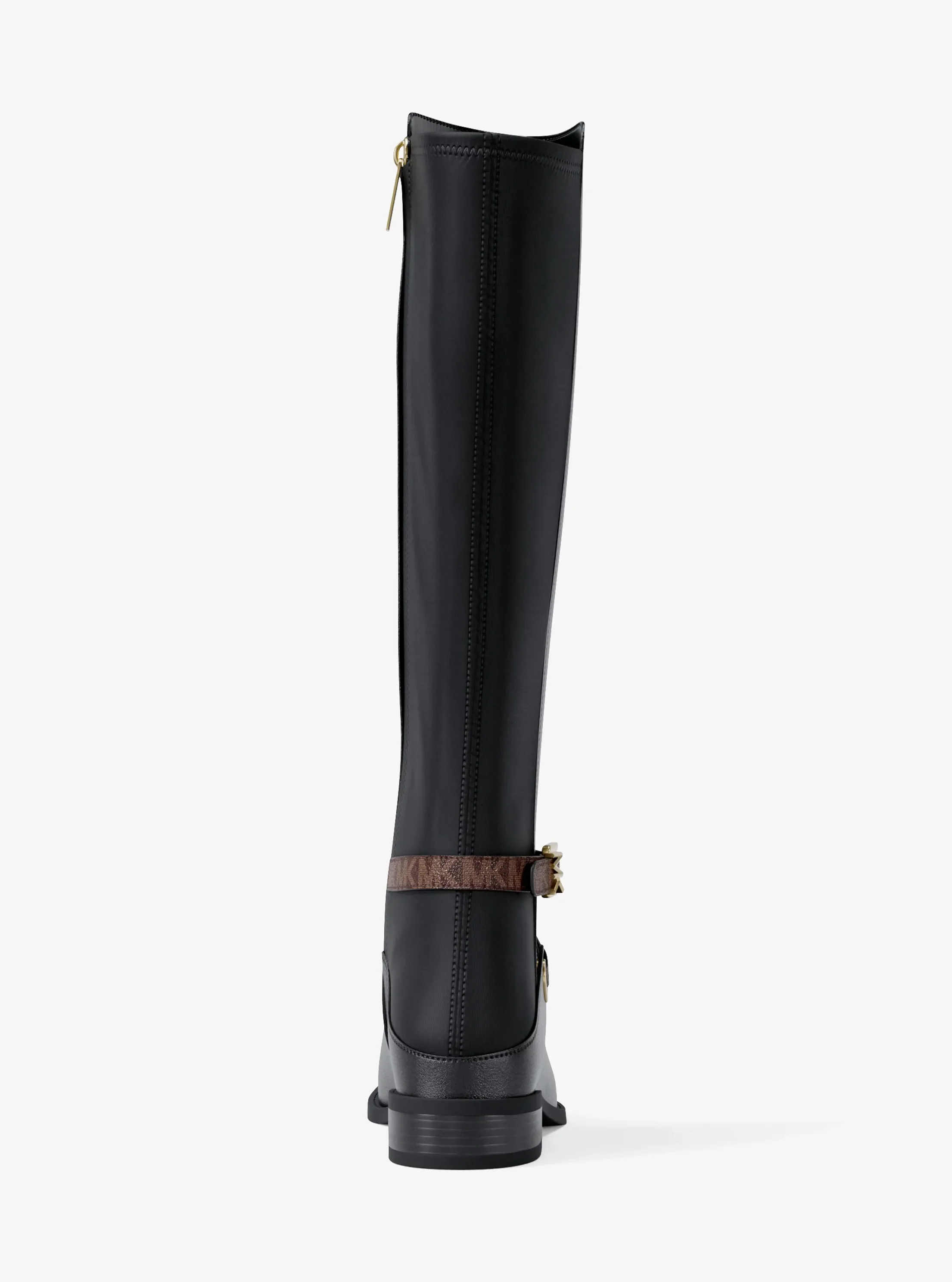 Женские ботинки Michael Kors Rachel Signature Logo Trim Boot, цвет: Чёрный / Коричневый — фото 4