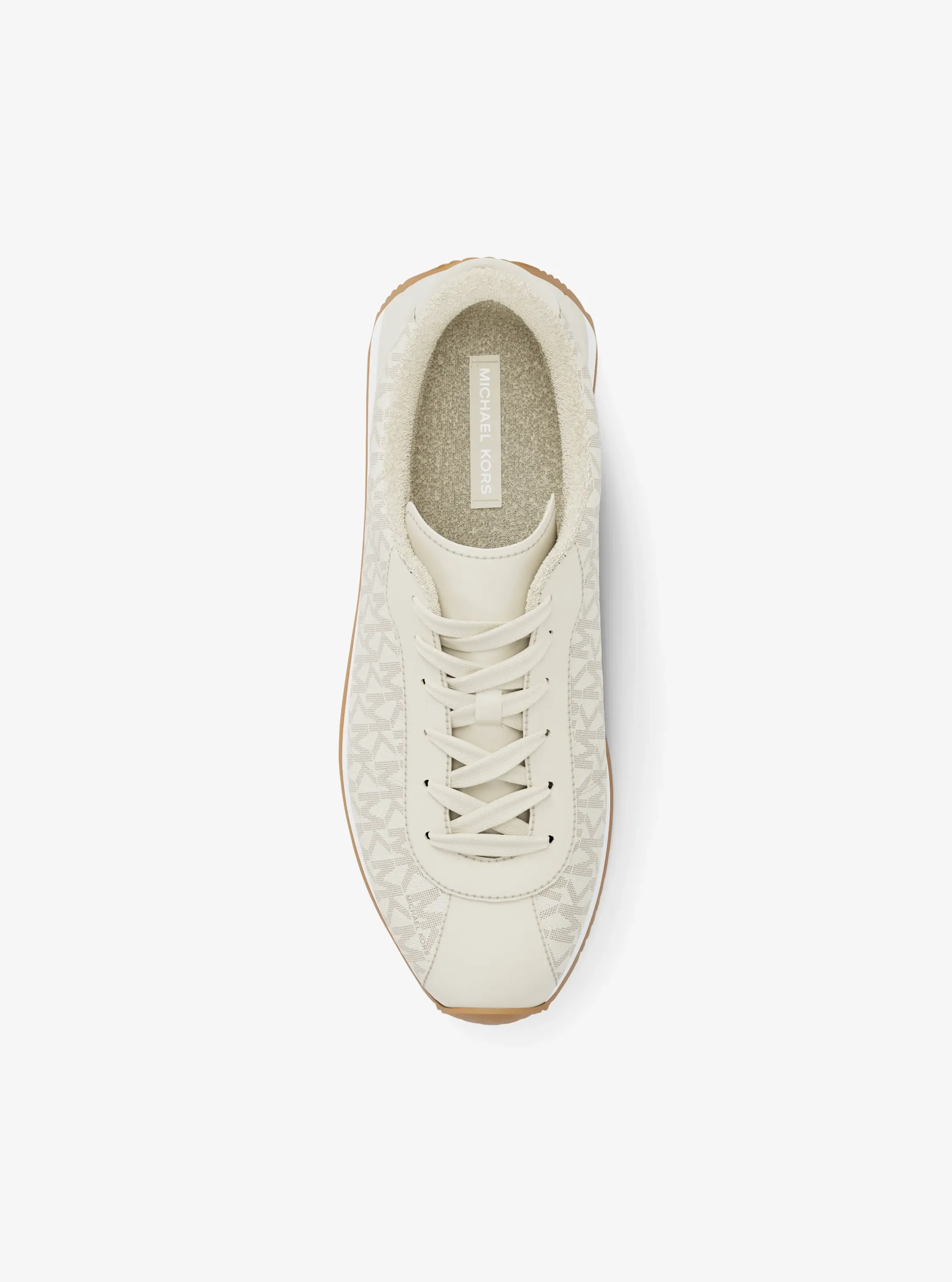 Женские кроссовки Michael Kors Rhodes Signature Logo Trainer, цвет: Ванильный — фото 5