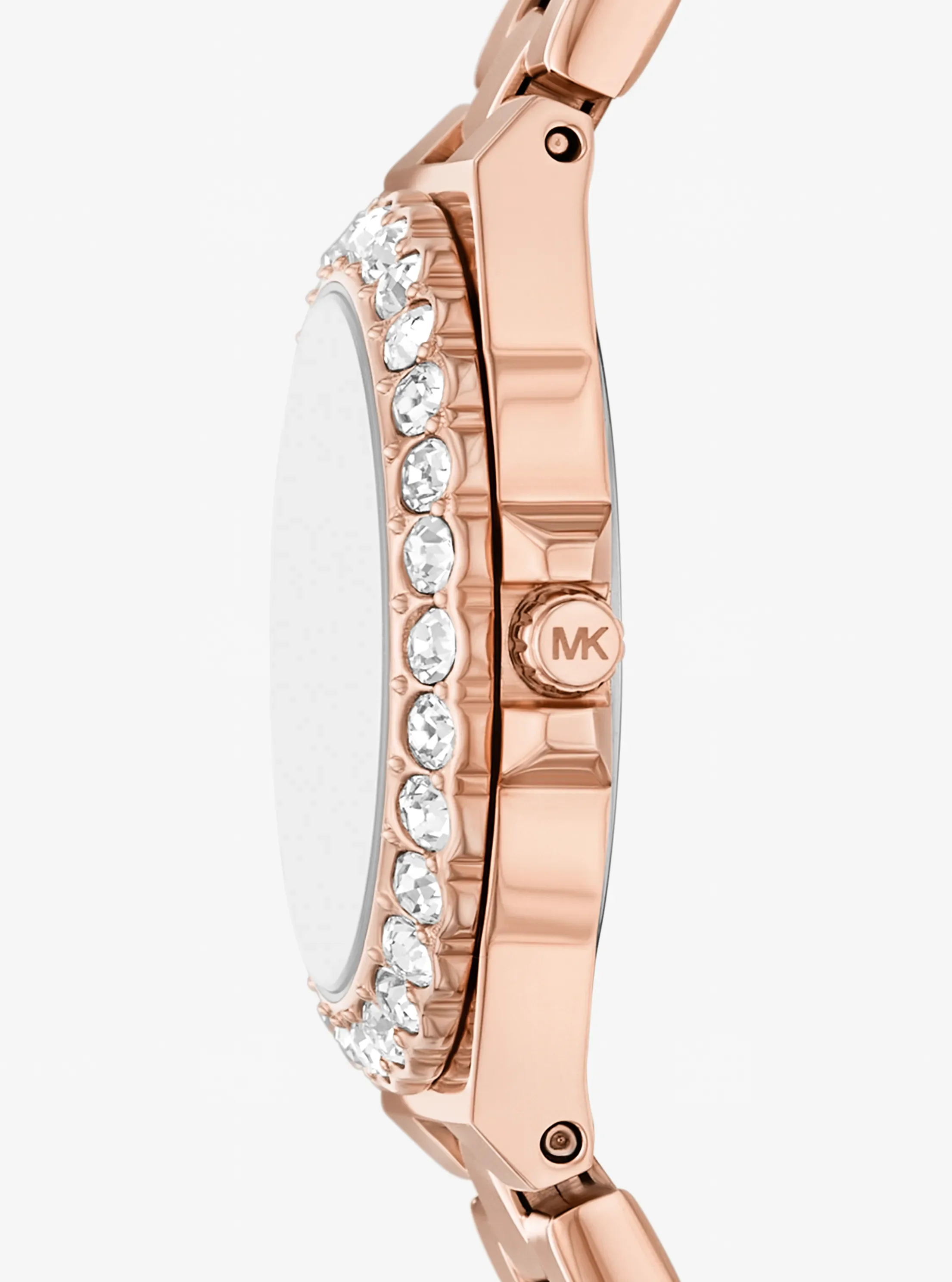 Часы Michael Kors Mini Lennox Pavé Rose Gold-Tone Watch, цвет: Розовое золото — фото 2