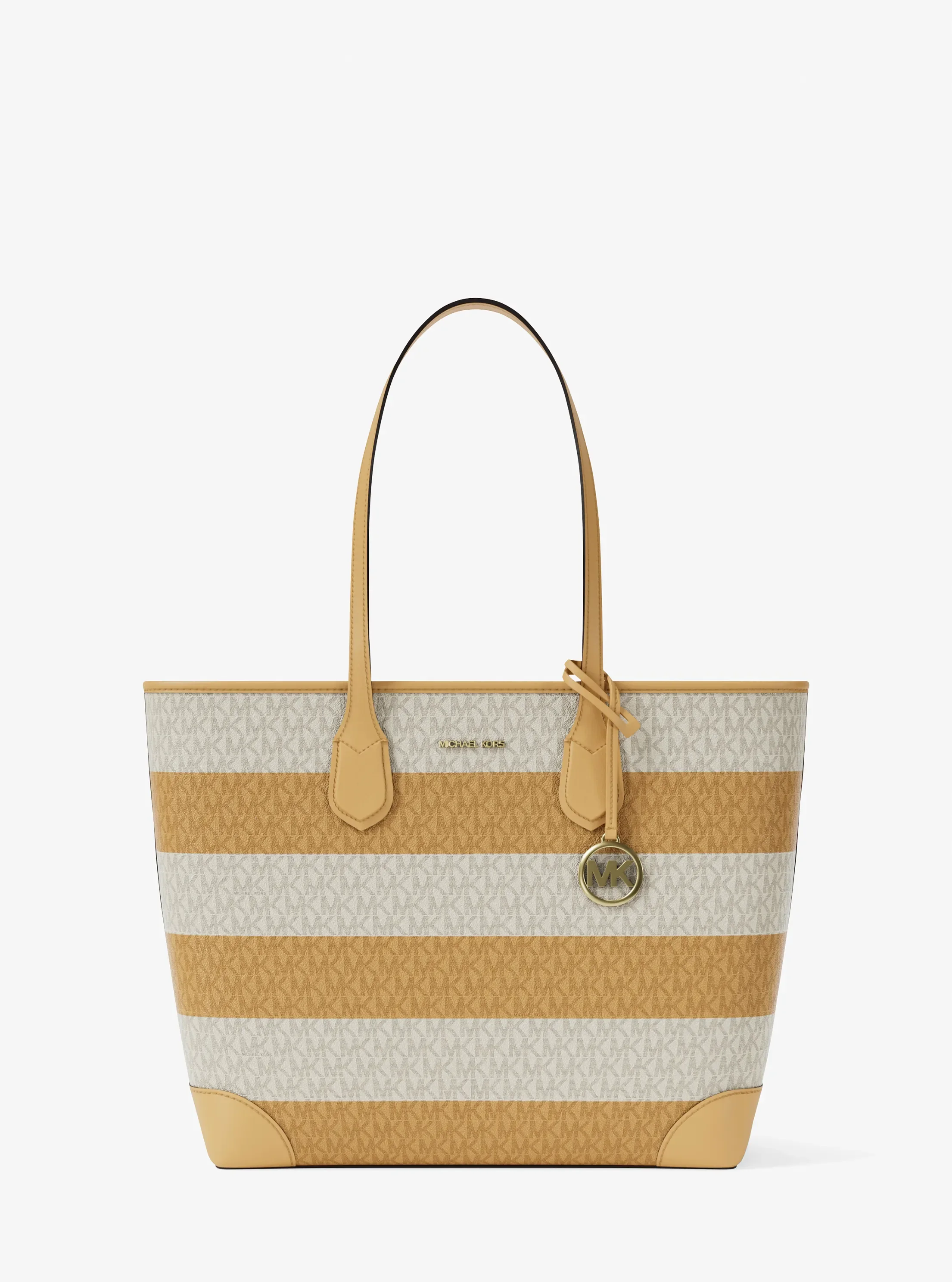 Michael Kors Eva Large Striped Signature Logo Tote Bag