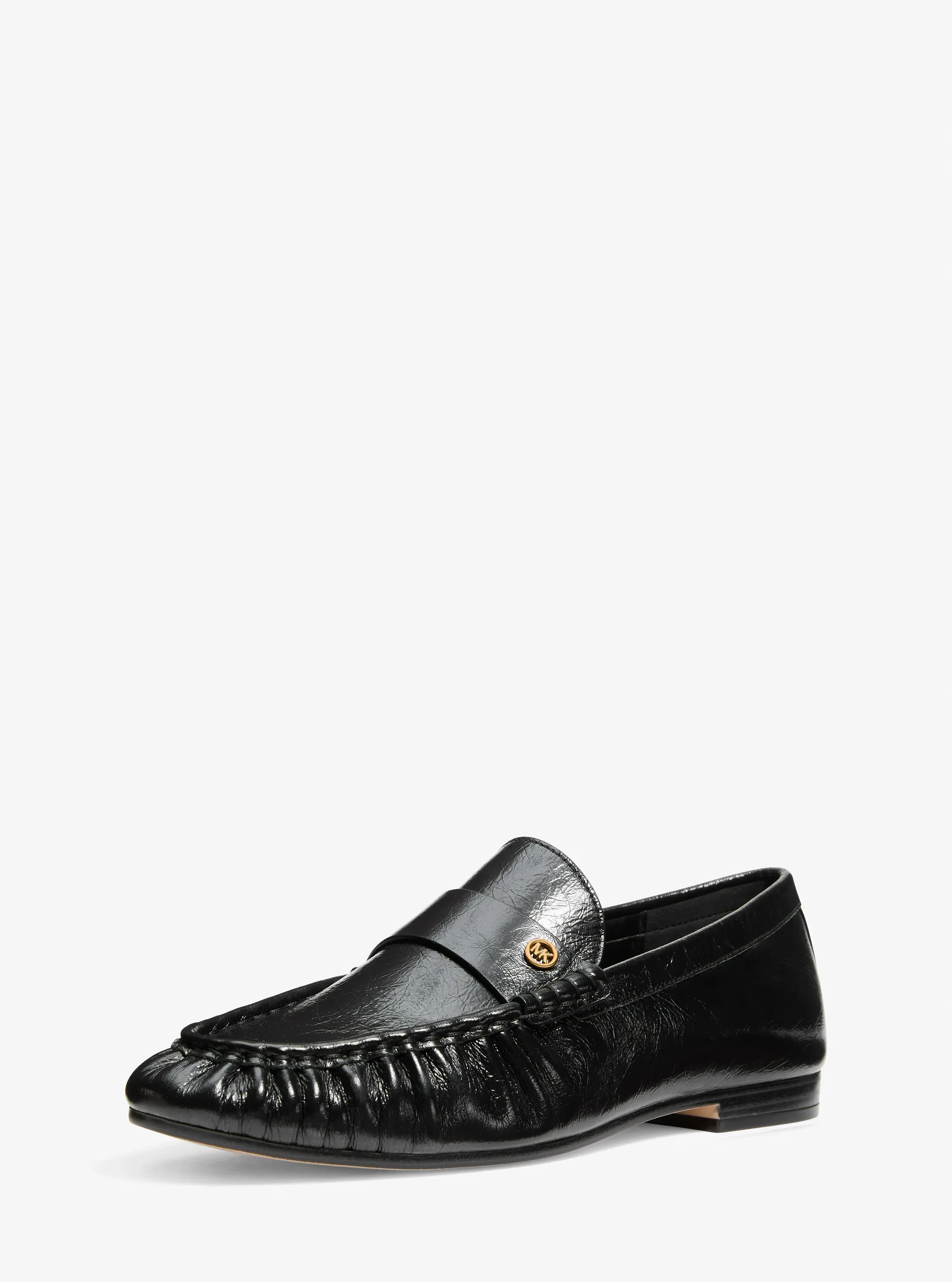 Женские туфли Michael Kors Jennings Crinkled Leather Loafer, цвет: Чёрный — фото 5