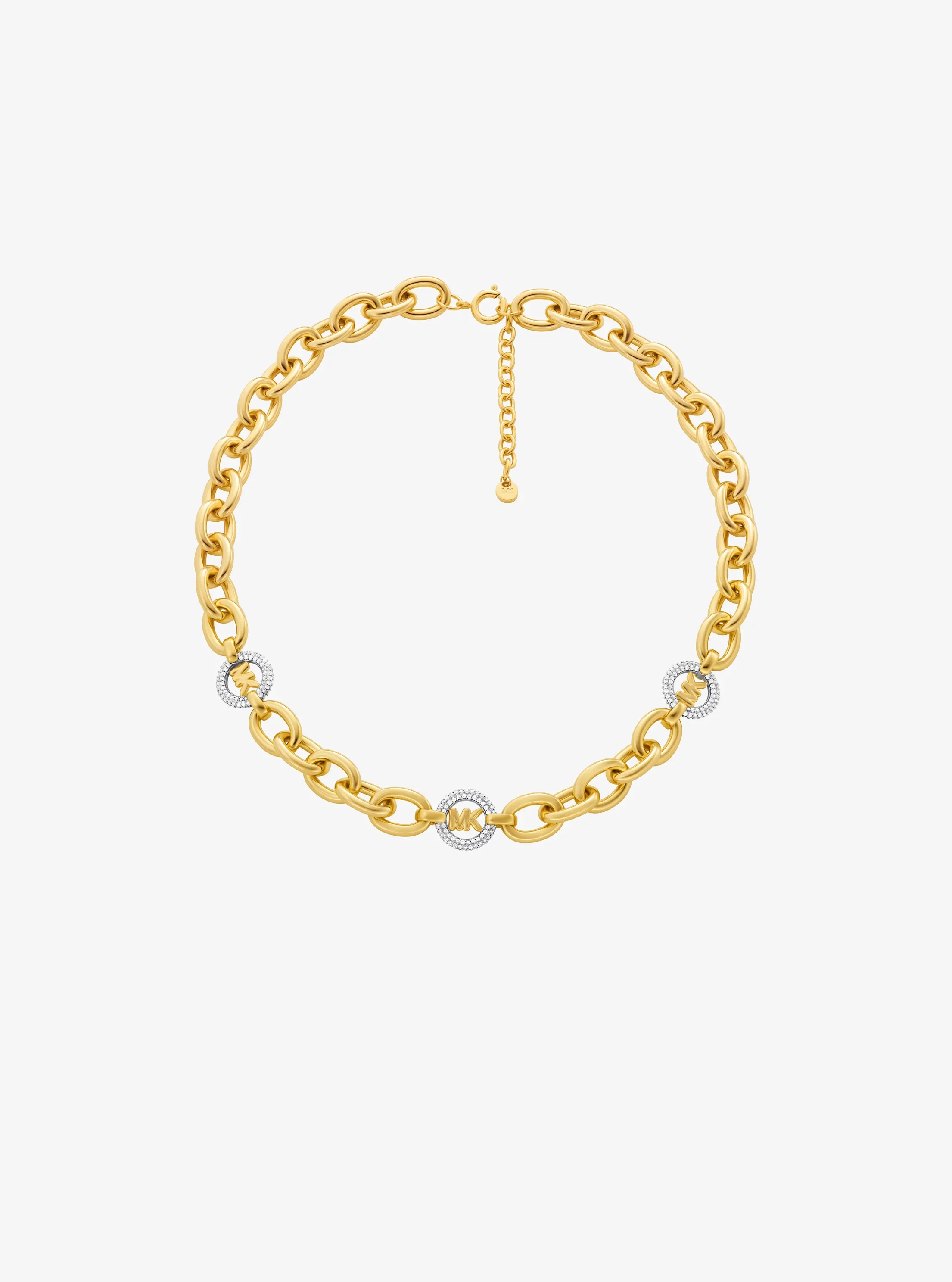 Женское колье Michael Kors Pavé MK Pop Charm Chain-Link, цвет: Двухцветный