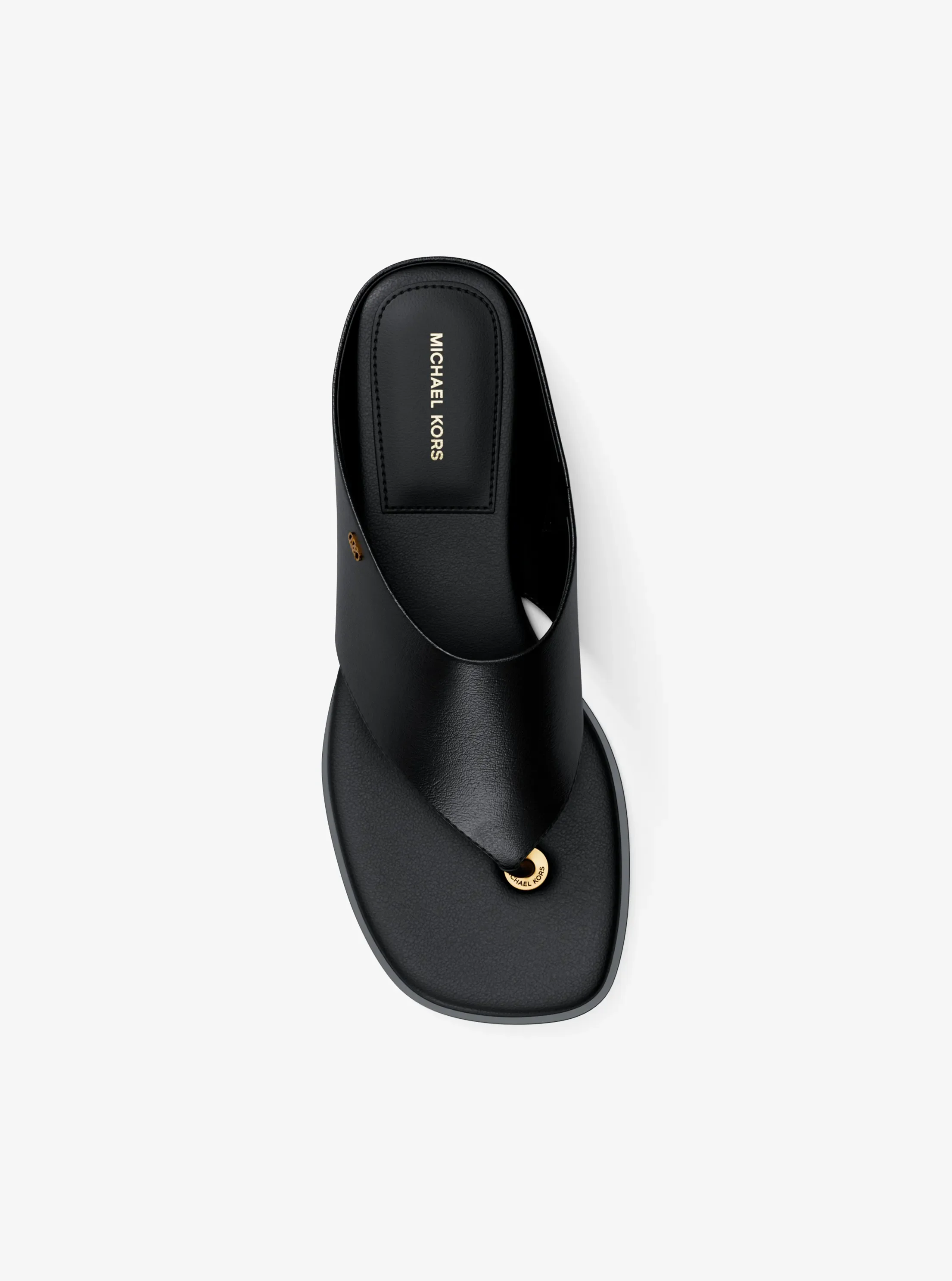 Женские сандалии Michael Kors Alster Leather Thong Sandal, цвет: Чёрный — фото 5