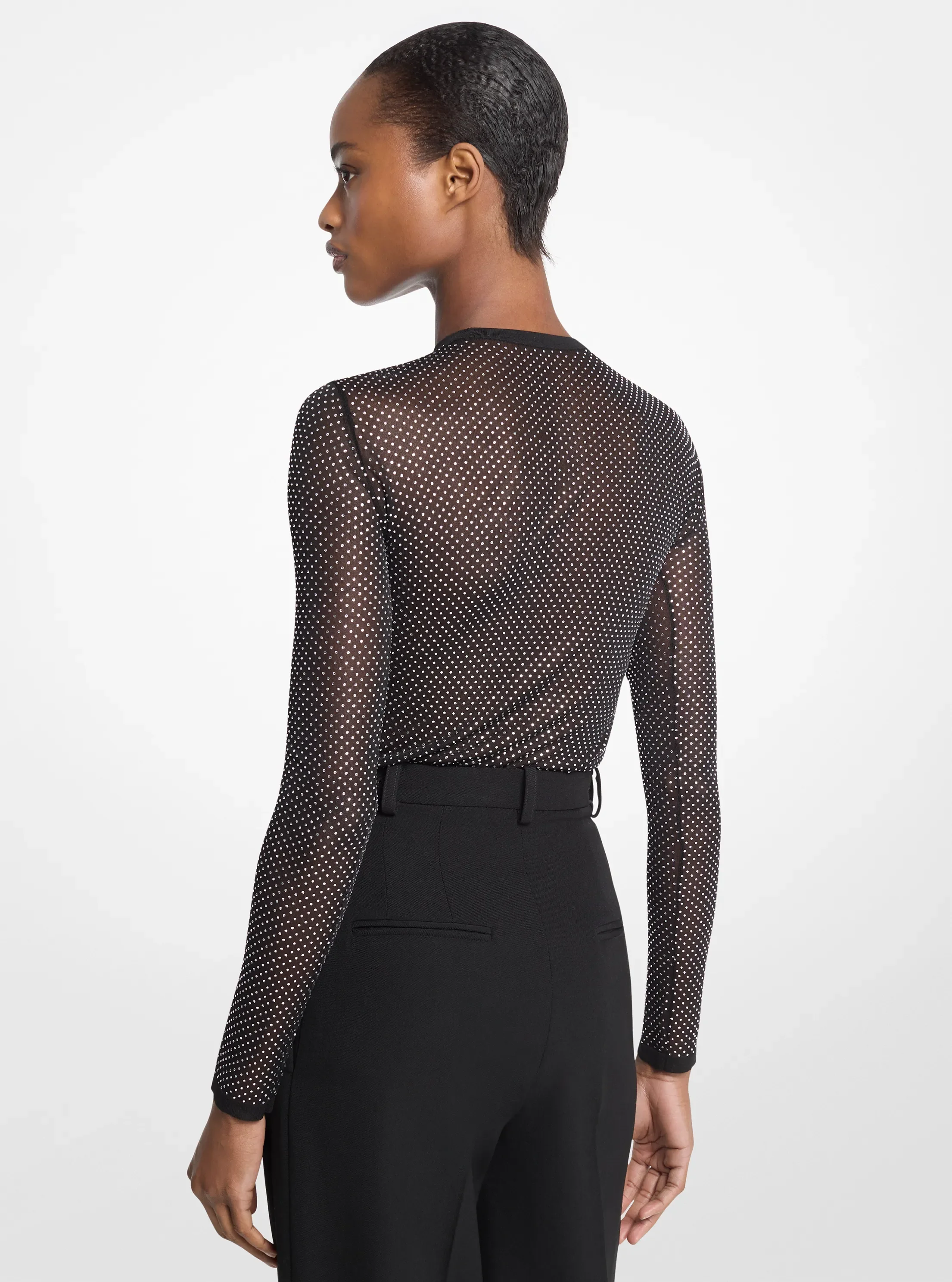 Michael Kors Crystal-Embellished Viscose Bodysuit — фото 2