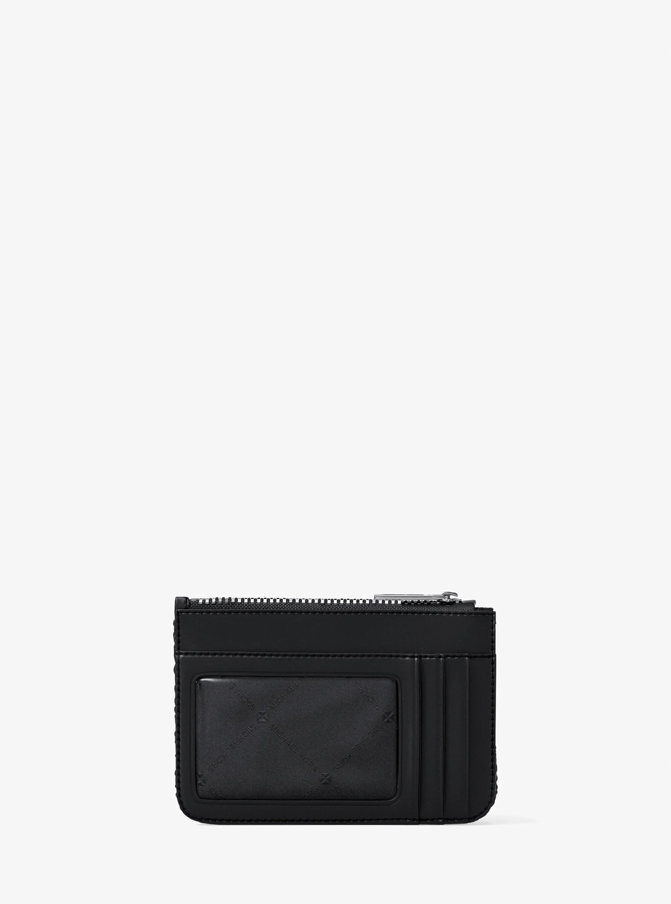 Кошелёк Michael Kors Jet Set Travel Houndstooth Woven Card Case, цвет: Чёрный / Светлый кремовый — фото 3