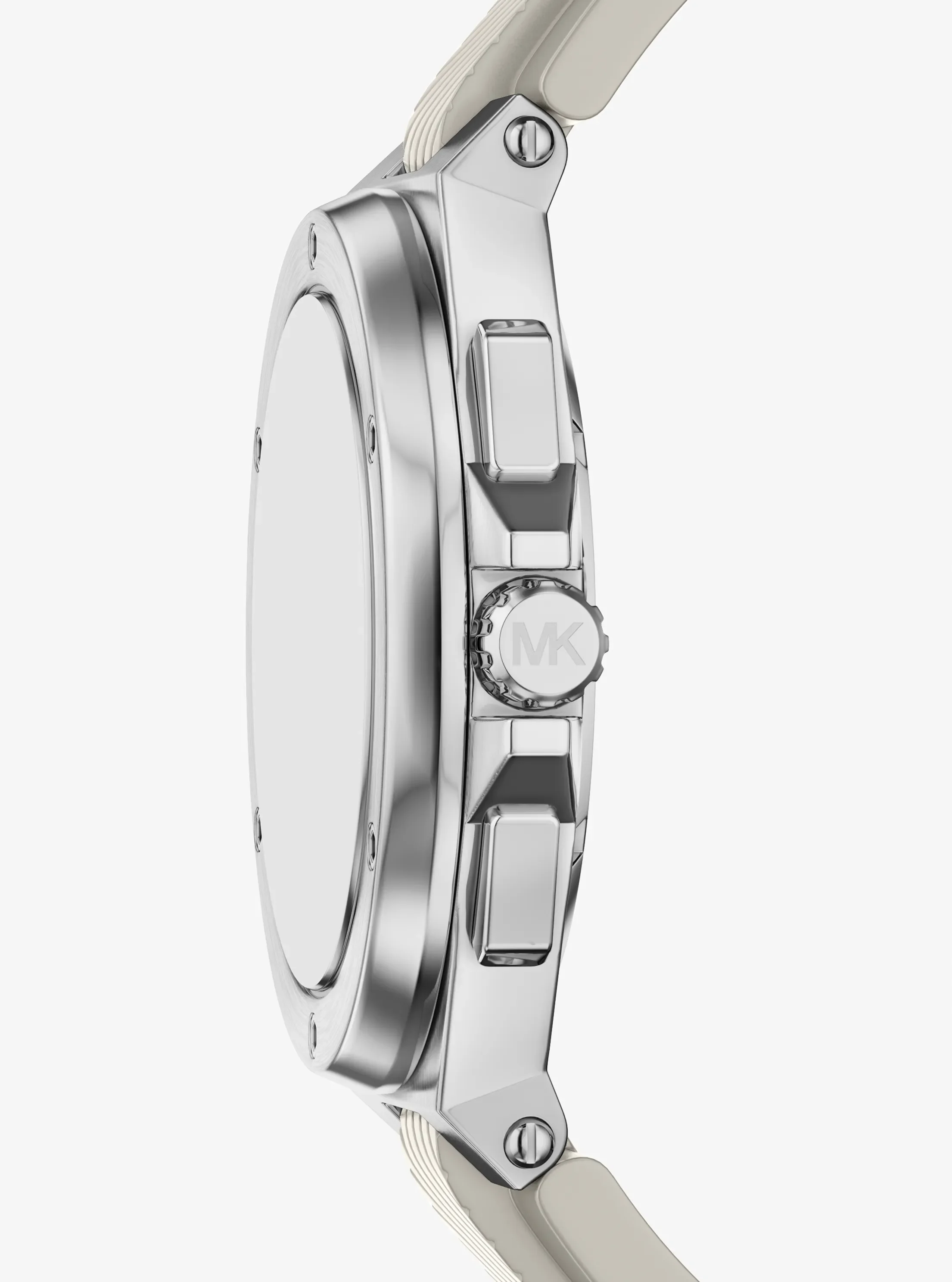 Часы Michael Kors Oversized Lennox Silver-Tone and Silicone, цвет: Серебряный — фото 2