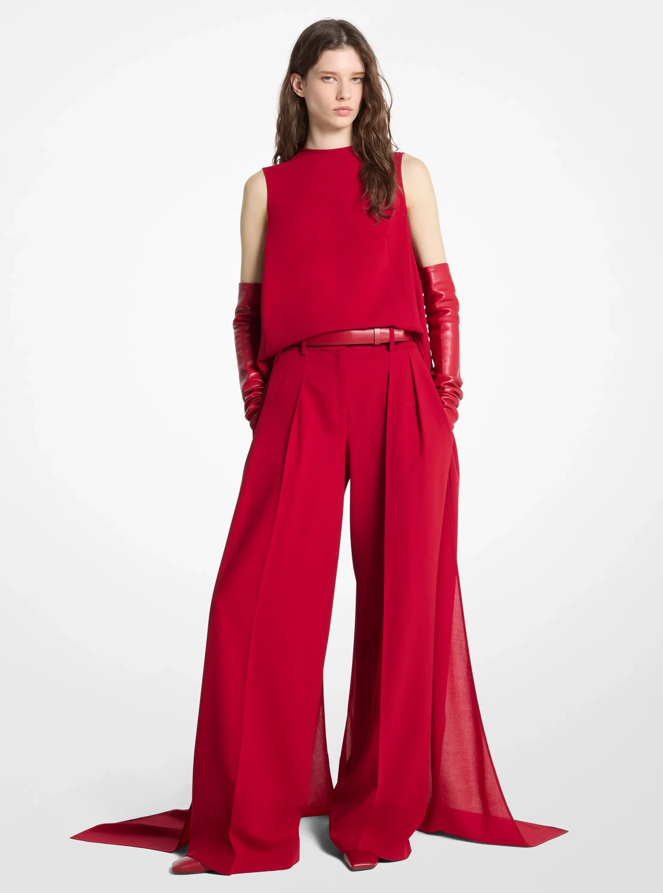 Женские брюки Michael Kors Stretch Wool Pleated Slouch Trousers