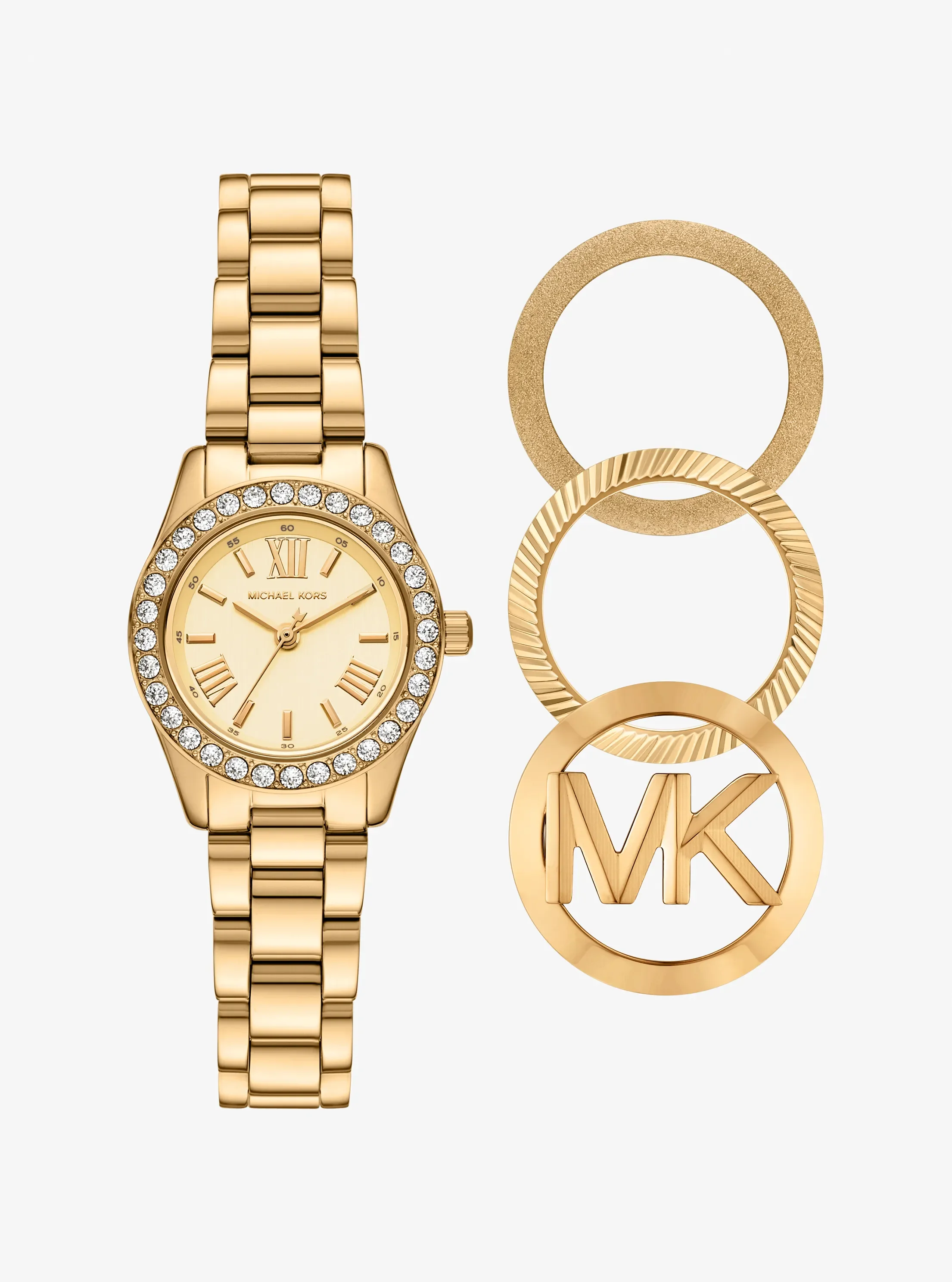 Женские часы Michael Kors Lexington Brushed Gold-Tone Watch Gift Set
