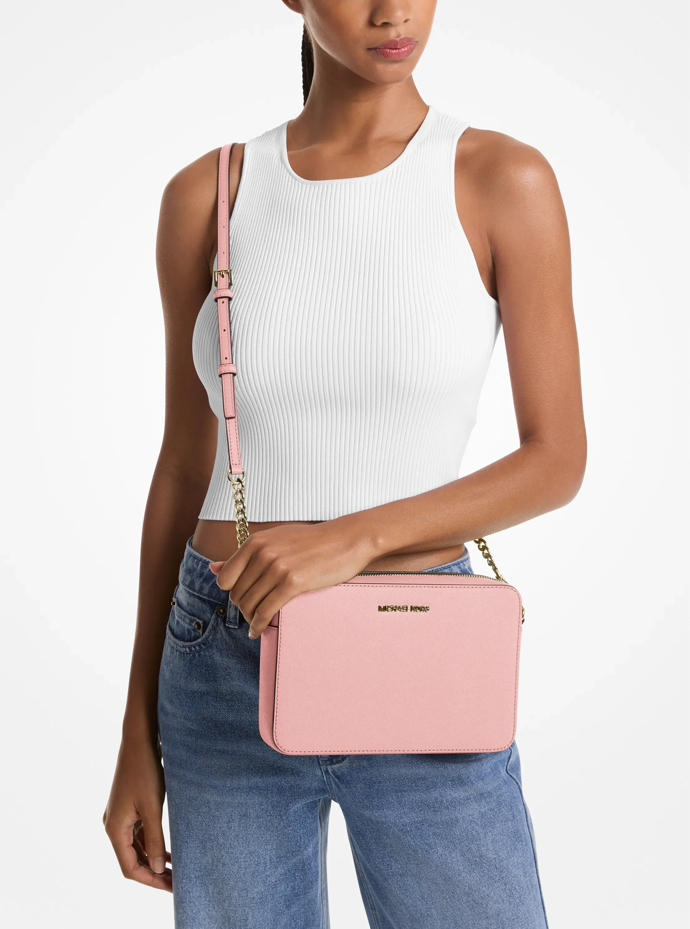 Michael Kors Jet Set Large Saffiano Leather Crossbody Bag — фото 3