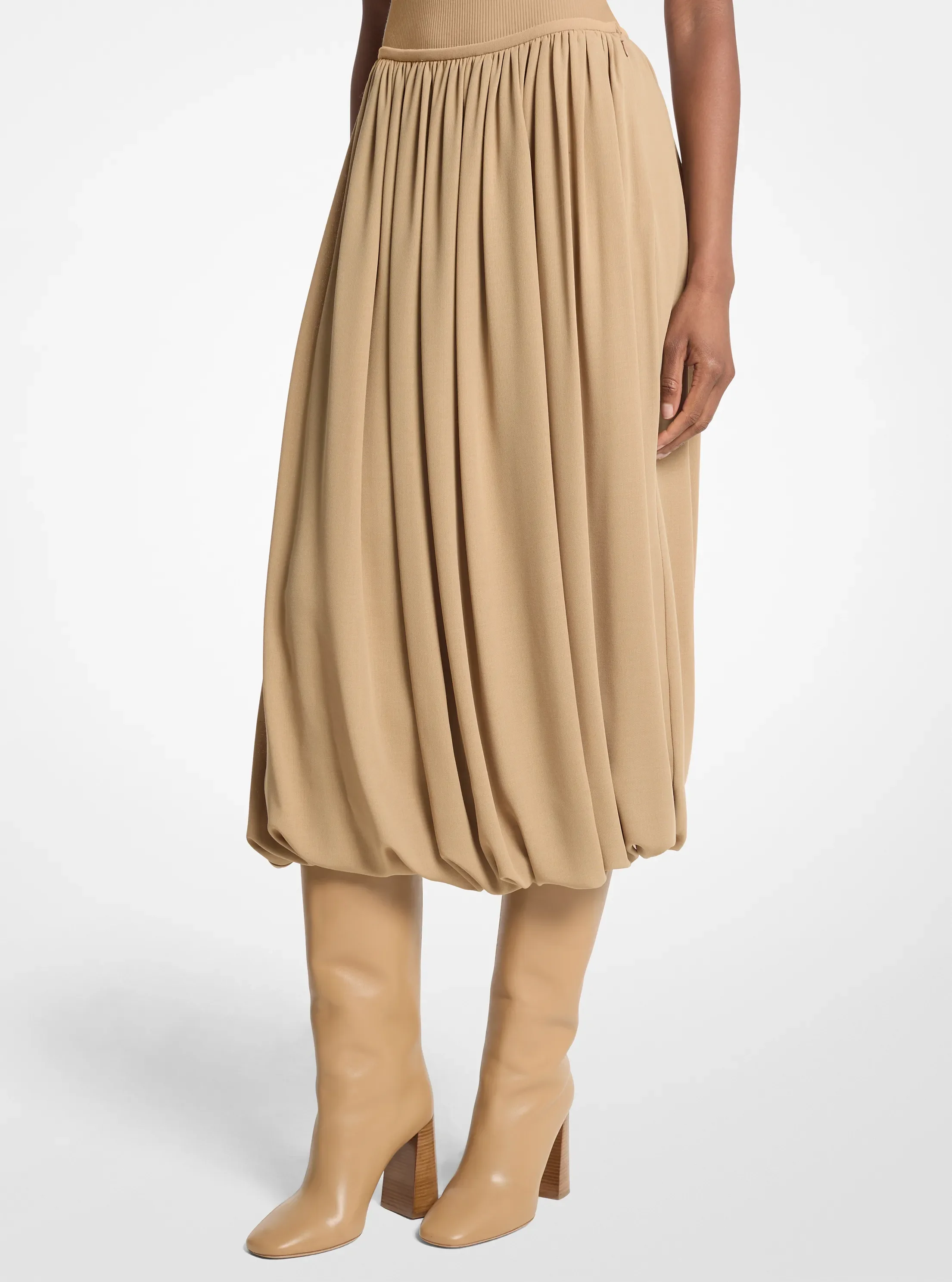 Michael Kors Tissue Wool Crepe Bubble Skirt