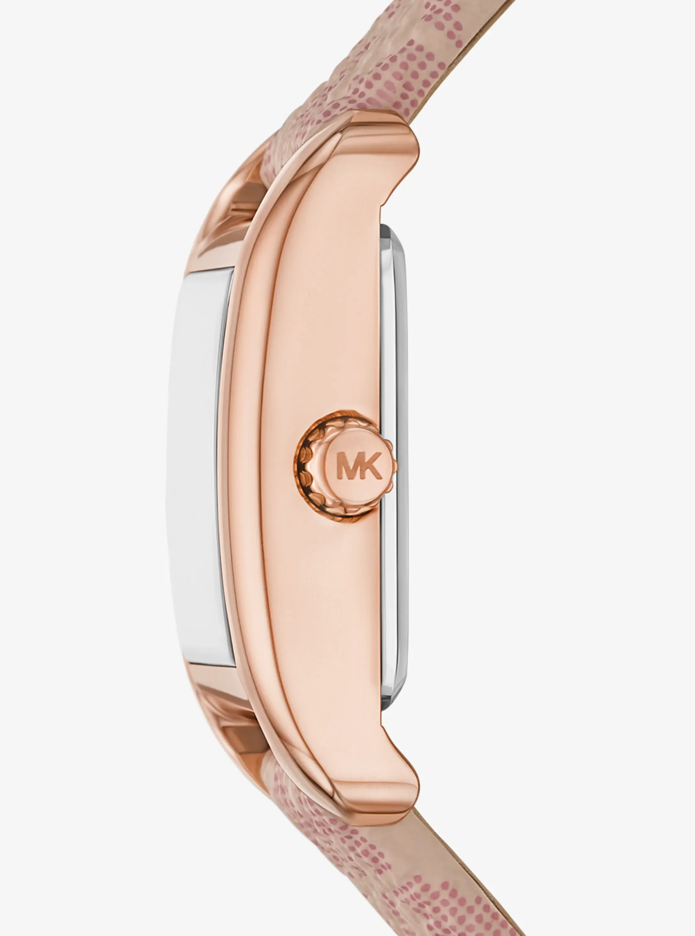Часы Michael Kors Petite Monroe Rose Gold-Tone and Logo Strap Watch, цвет: Розовое золото — фото 2