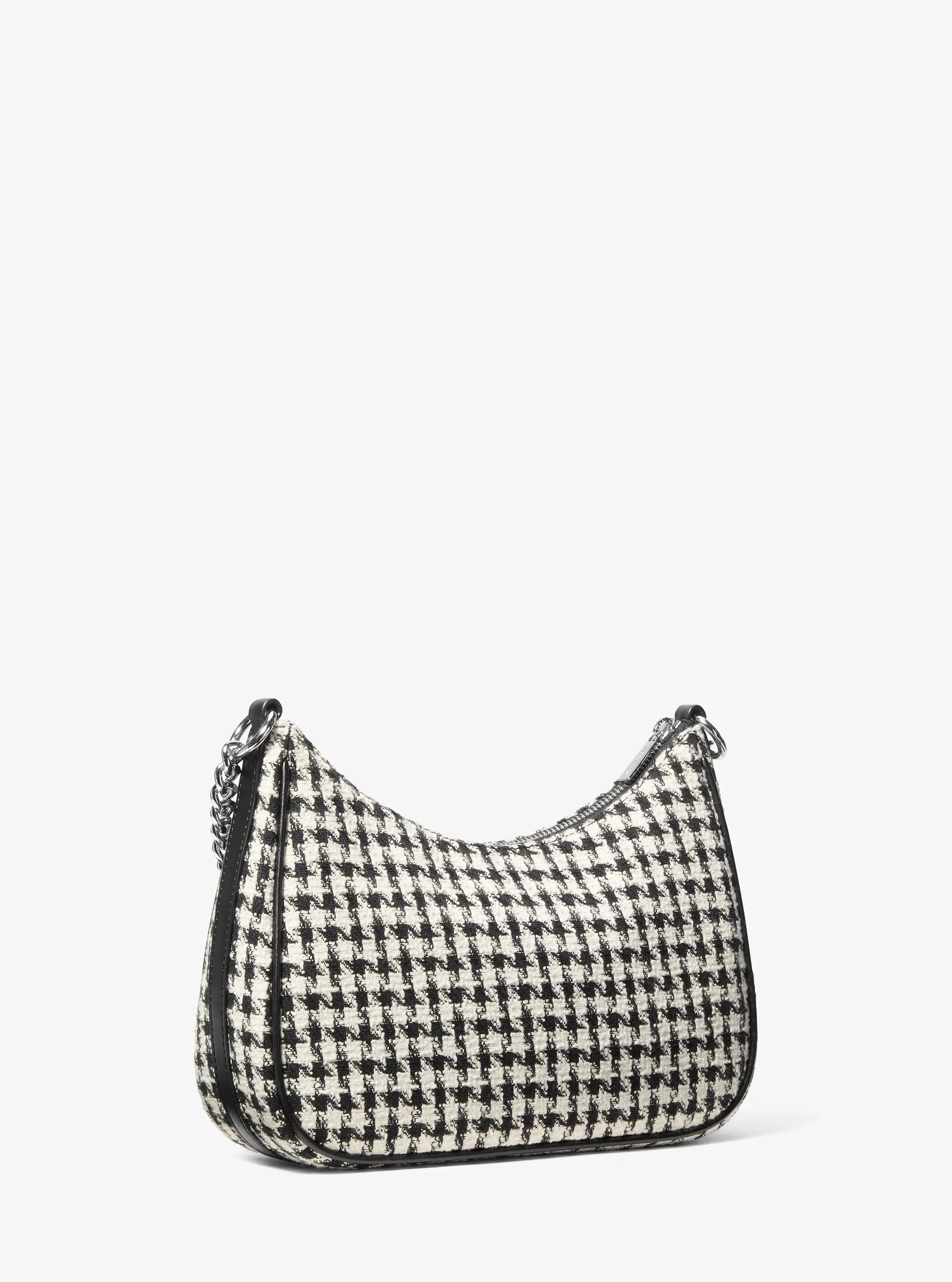Сумка Michael Kors Jet Set Travel Houndstooth Woven Convertible Pochette, цвет: Чёрный / Светлый кремовый — фото 3
