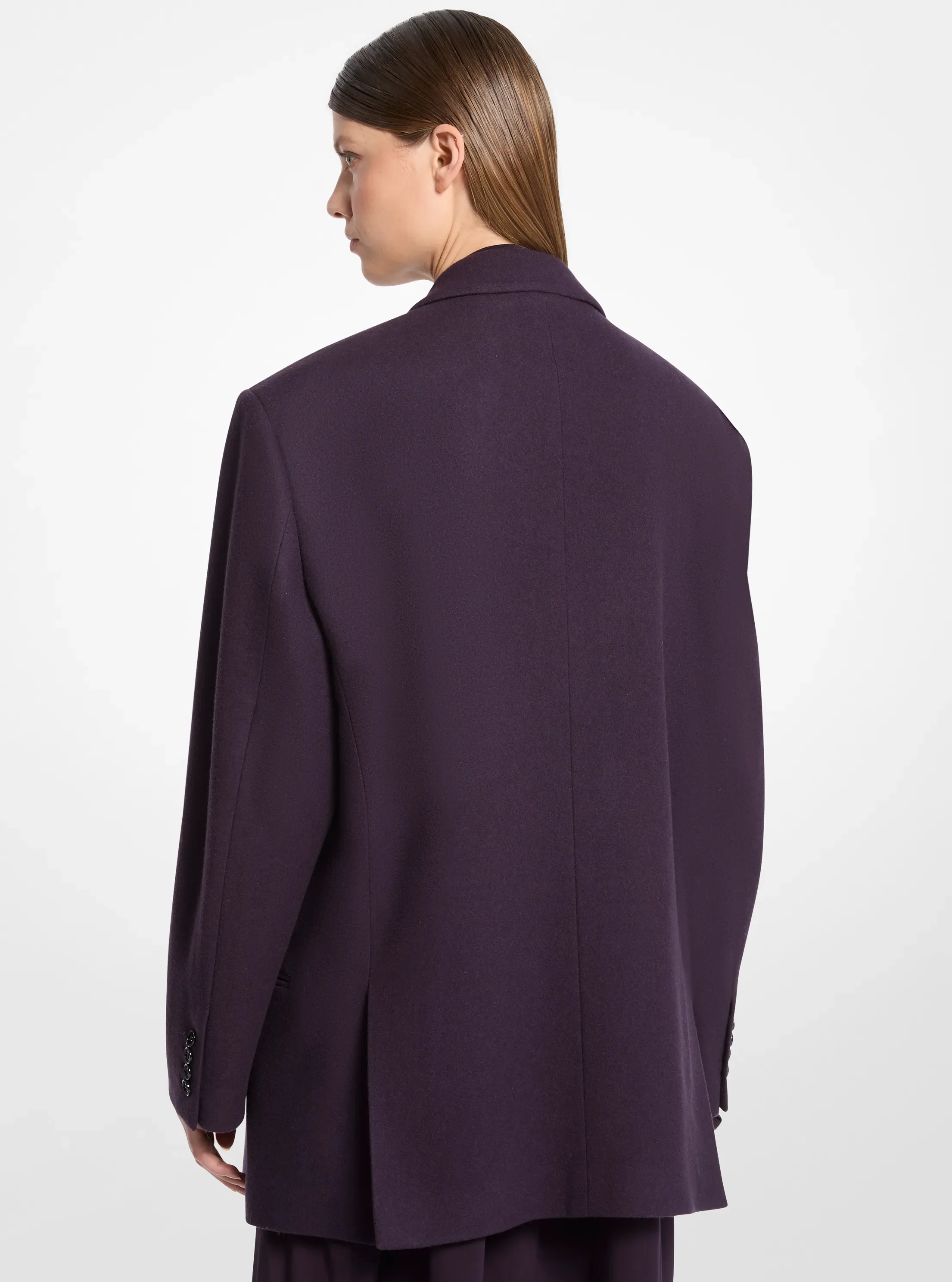 Пиджак Michael Kors Shawn Wool Double-Breasted Blazer, цвет: Баклажановый — фото 2