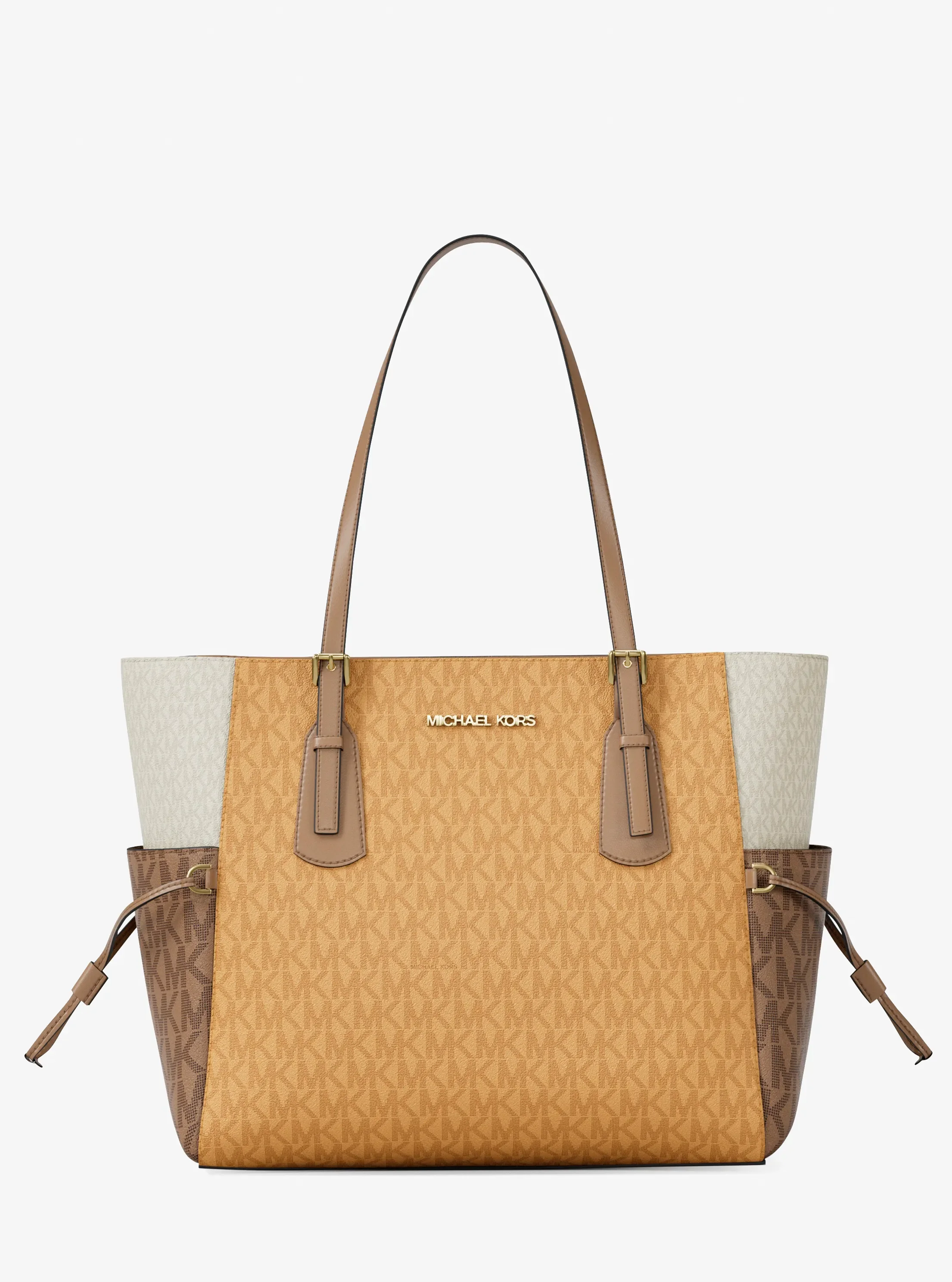 Michael Kors Voyager Large Color-Block Signature Logo Tote Bag