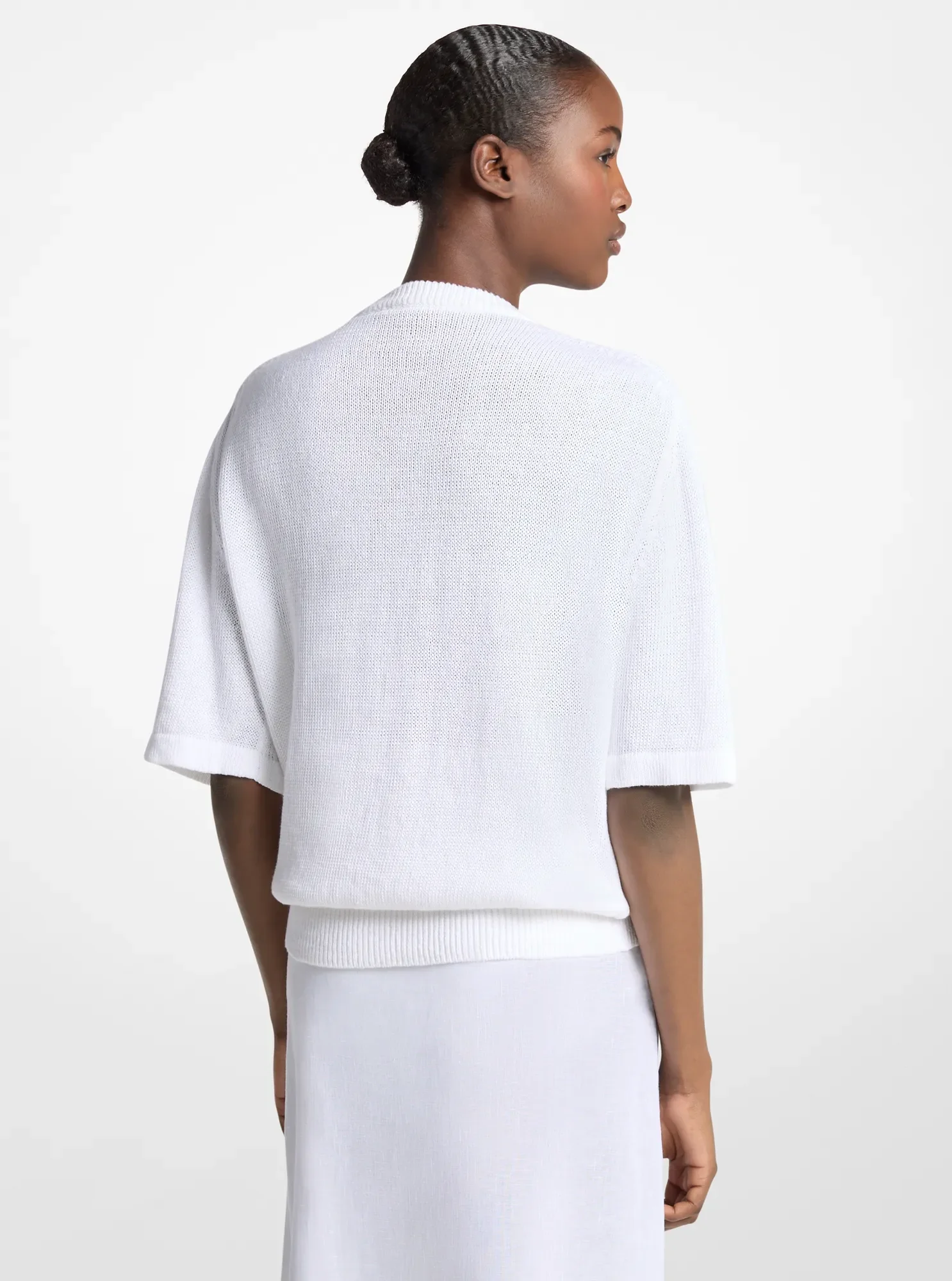 Футболка Michael Kors Linen and Cotton, цвет: Оптический белый — фото 2