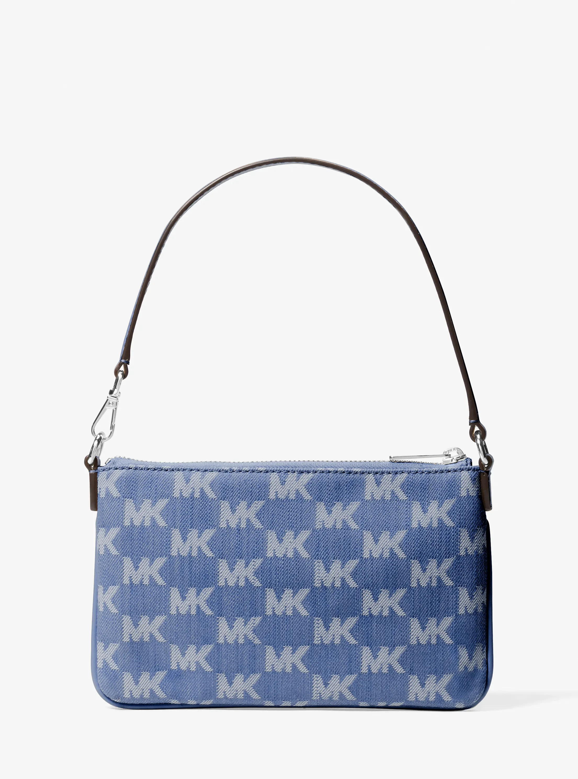 Michael Kors Jet Set Travel Small Logo Jacquard Denim Wristlet — фото 3