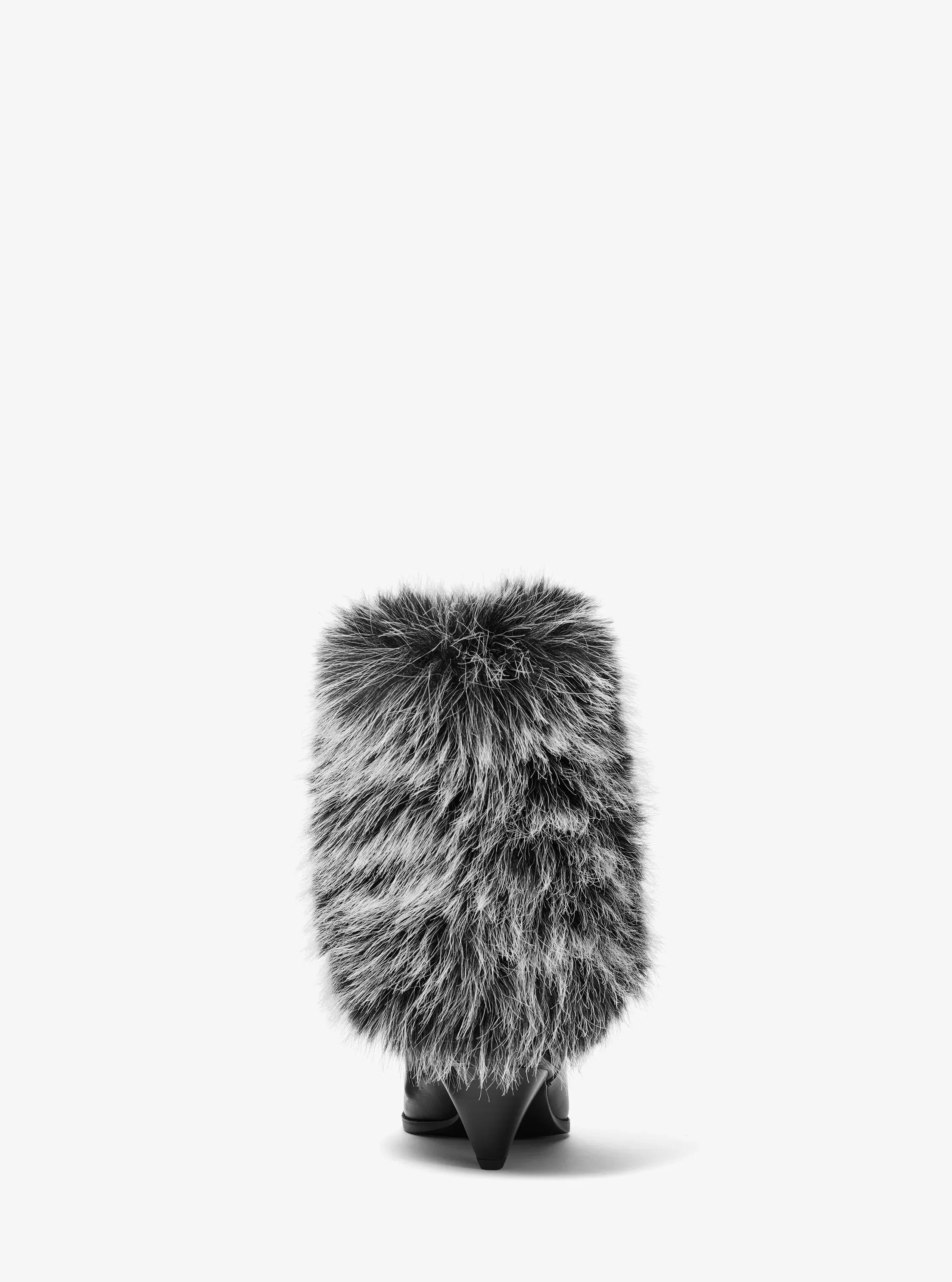 Женские ботинки Michael Kors Jayla Faux Fur and Leather Boot, цвет: Чёрный белый разноцветный — фото 3