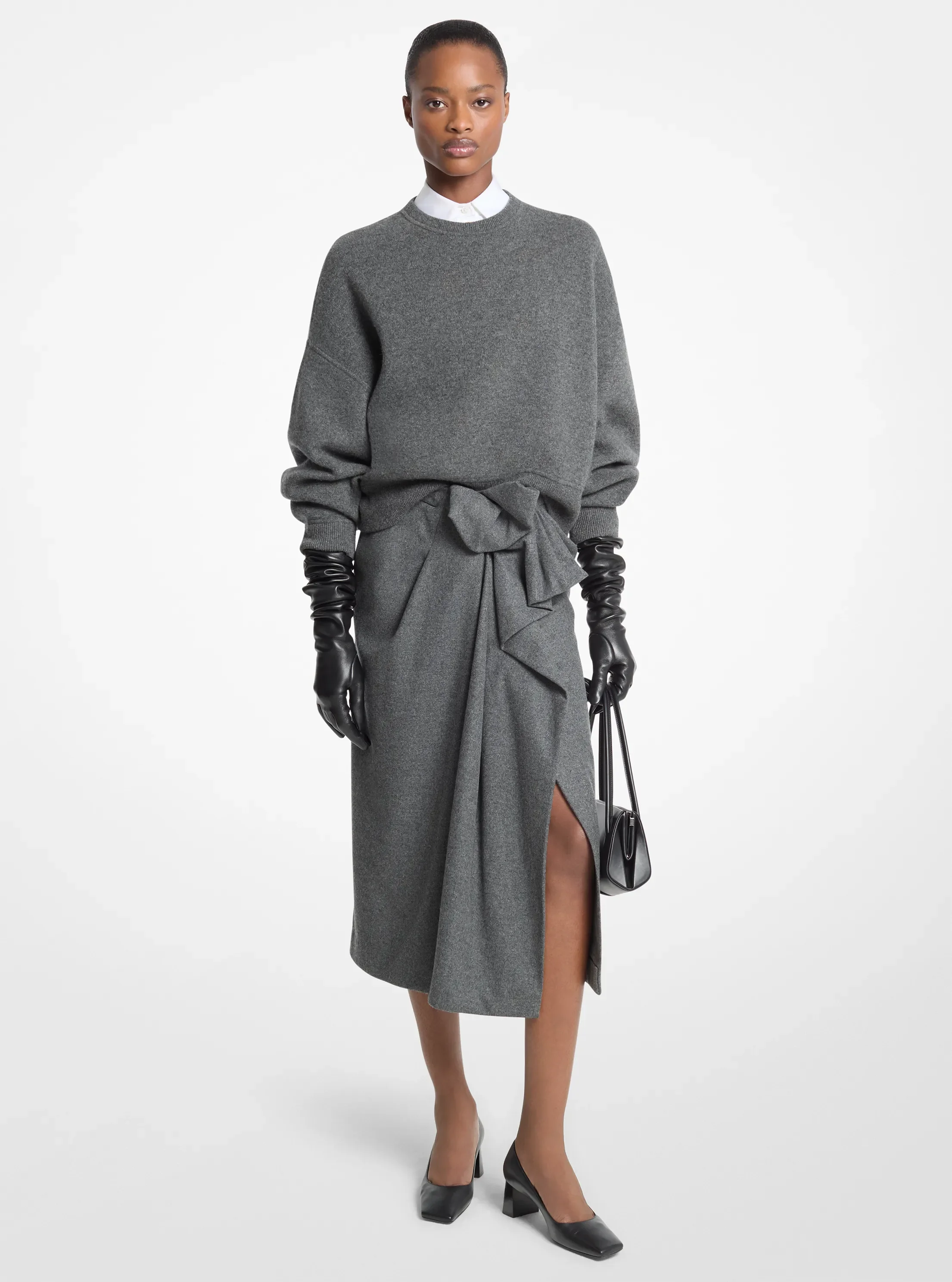 Женские юбки Michael Kors Wool Flannel Origami Slit Skirt