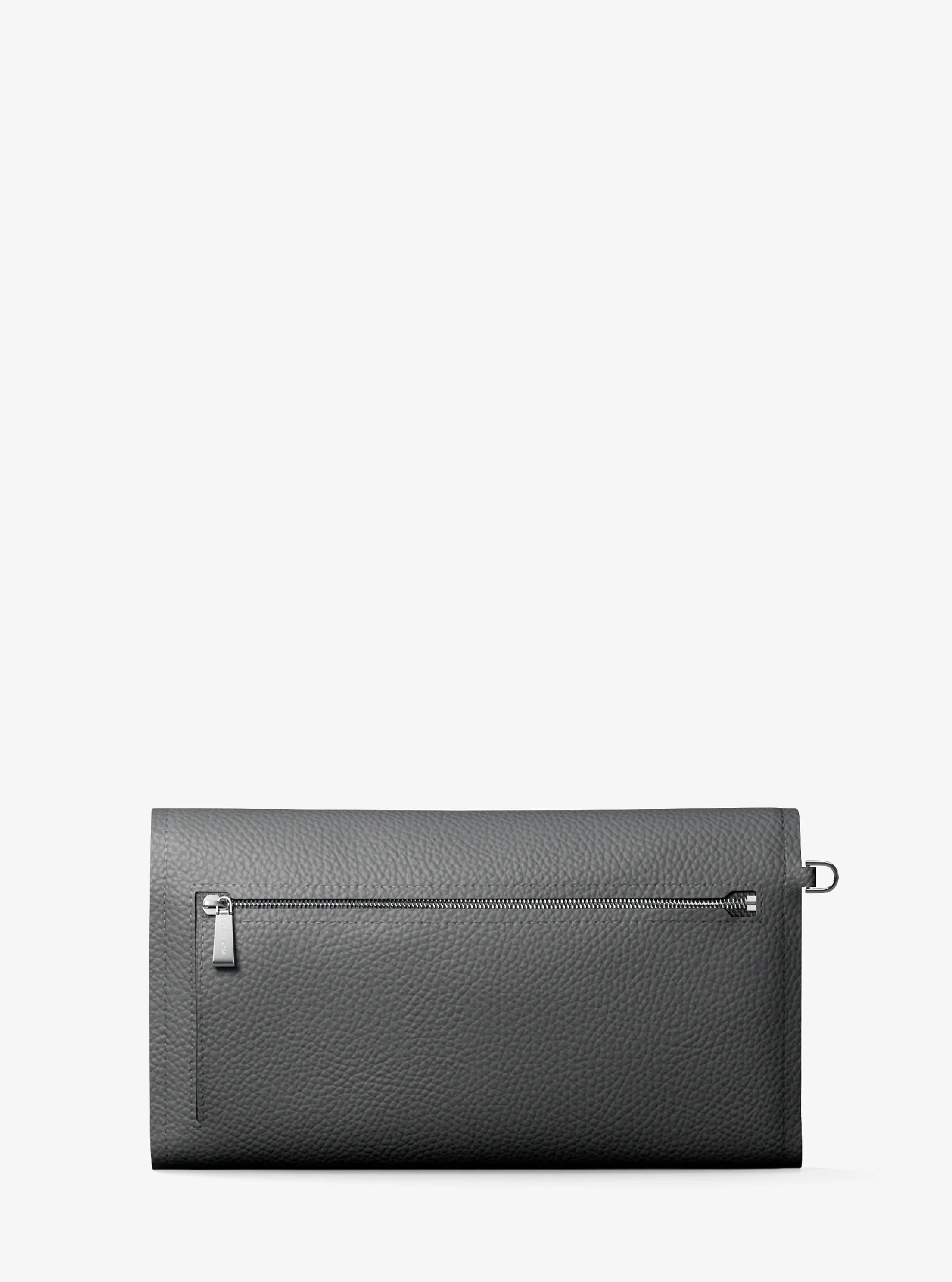 Сумка Michael Kors Jet Set Medium Pebbled Leather Convertible Wristlet, цвет: Меланжевый серый — фото 3