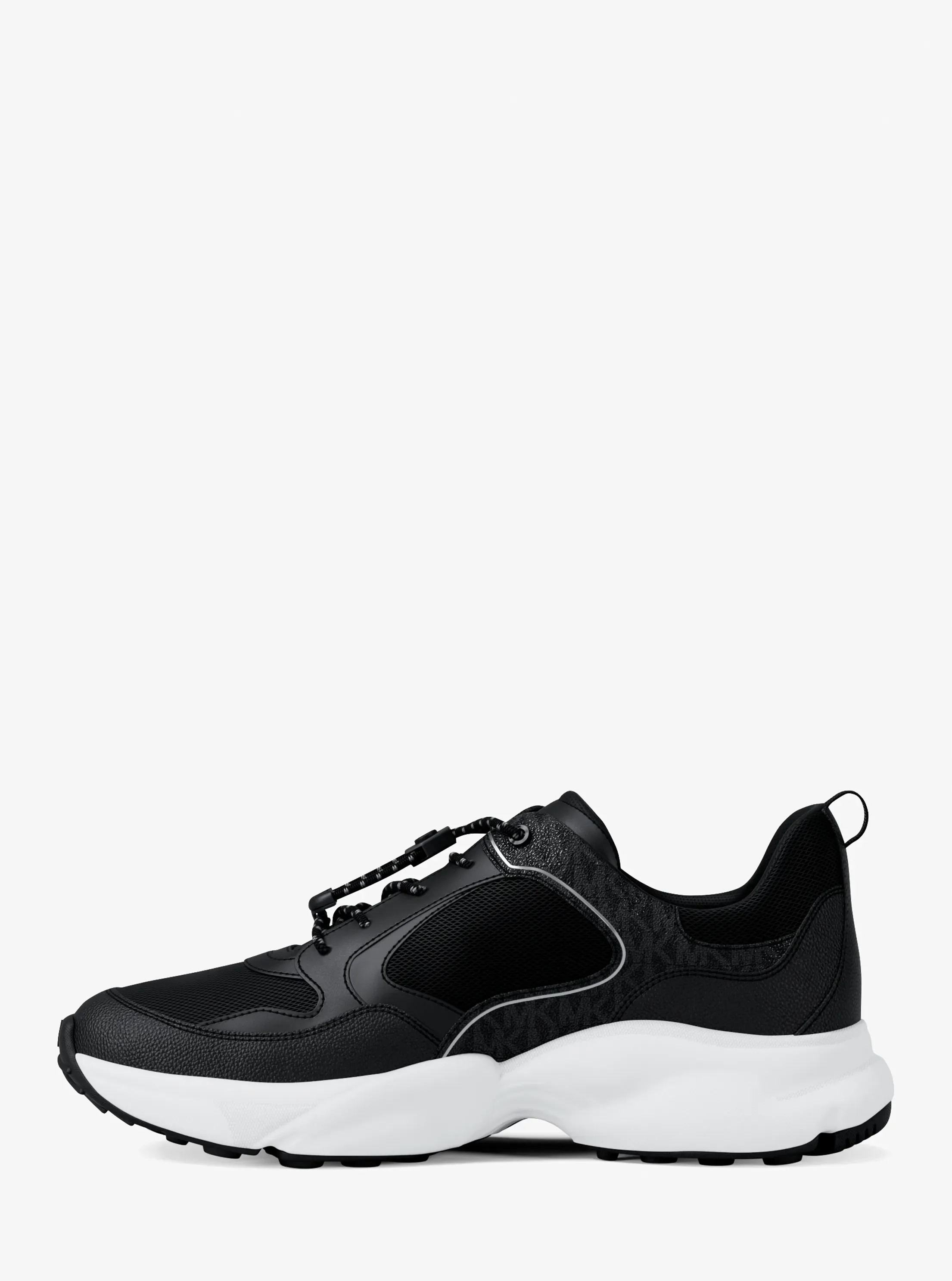 Кроссовки Michael Kors Jett Mixed-Media Trainer, цвет: Чёрный — фото 3