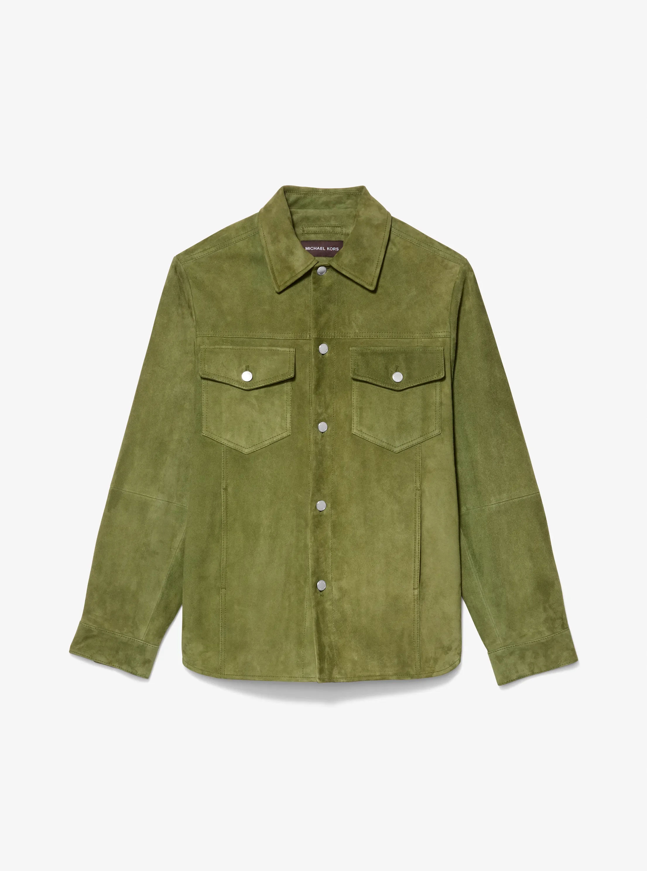 Куртка Michael Kors Suede Shirt Jacket, цвет: Вечнозелёный — фото 3