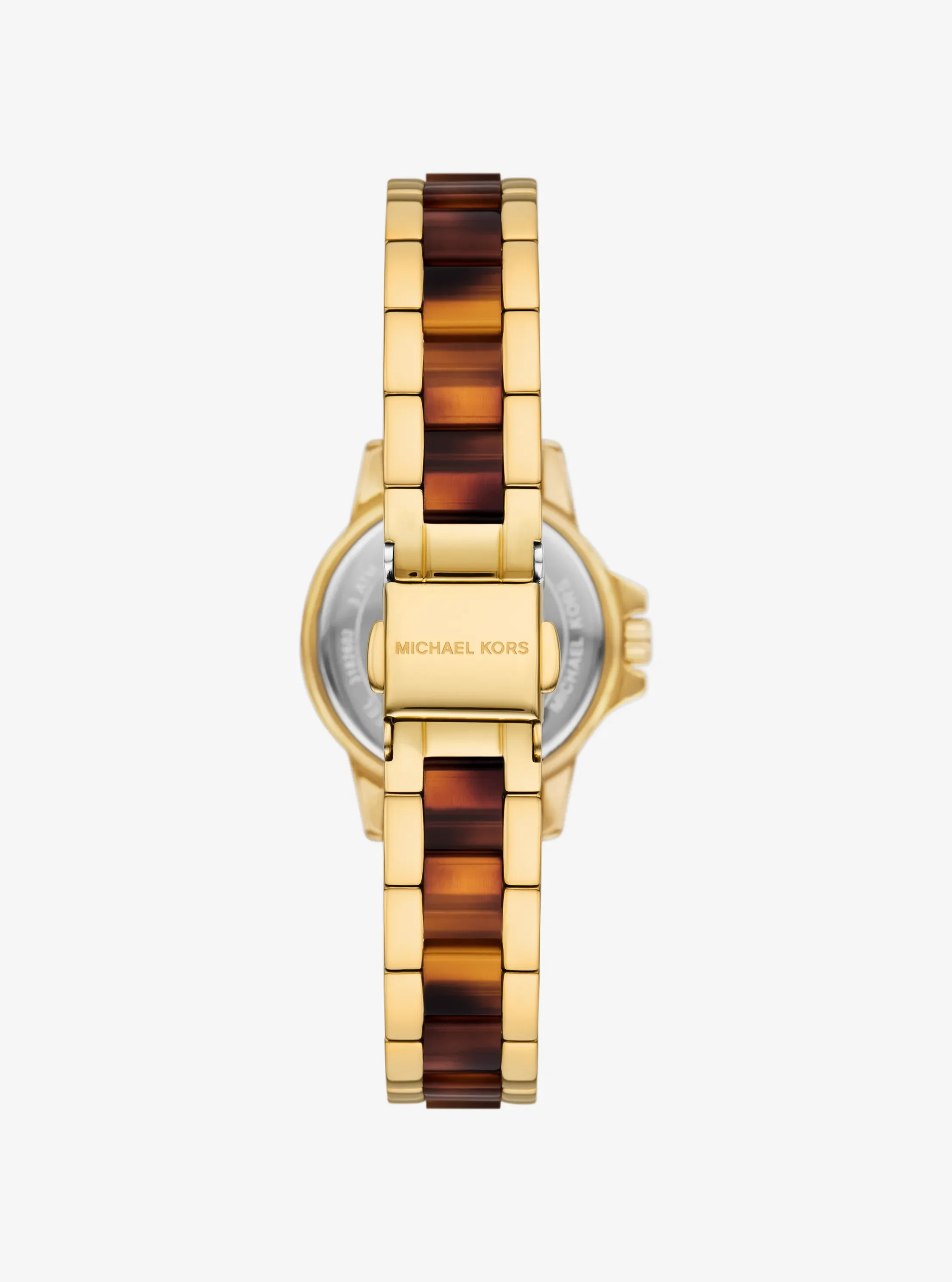 Часы Michael Kors Petite Everest Pavé Gold-Tone and Tortoiseshell Acetate Watch, цвет: Золотой — фото 3