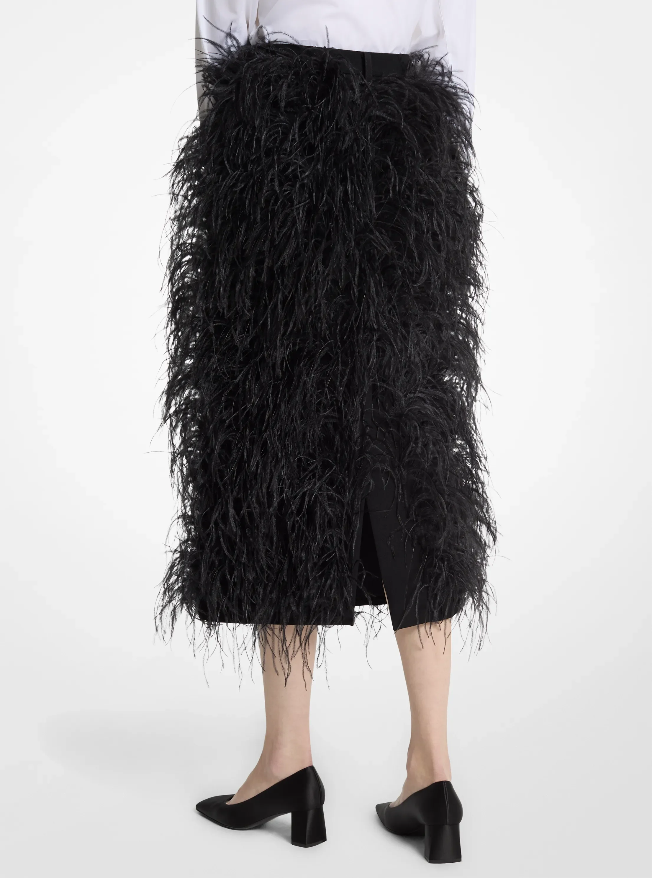 Женские юбки Michael Kors Hand-Embroidered Plume Wool Gabardine Trouser Skirt — фото 2