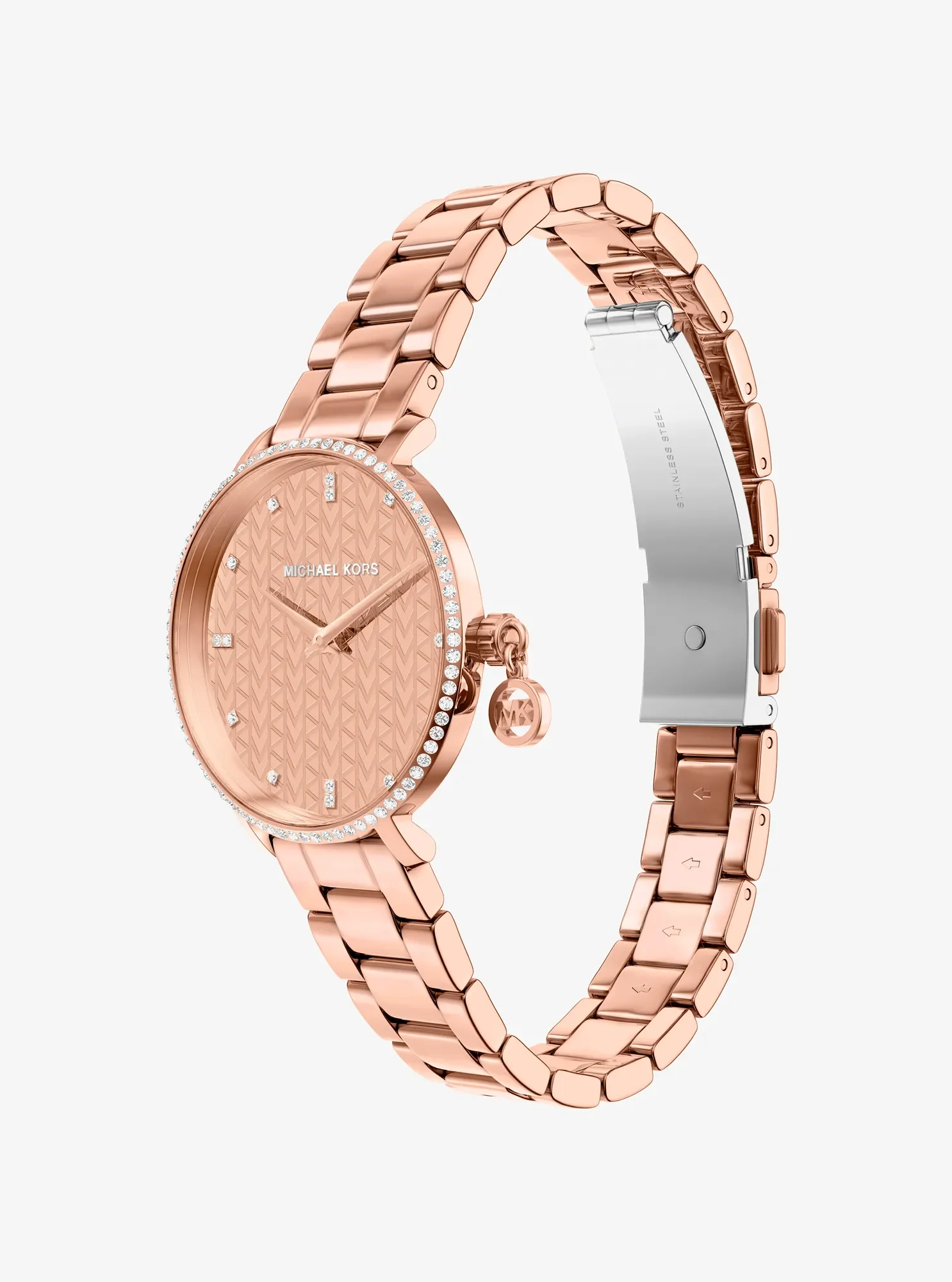 Женские часы Michael Kors Mini Pyper Pavé Rose Gold-Tone Watch, цвет: Розовое золото — фото 5