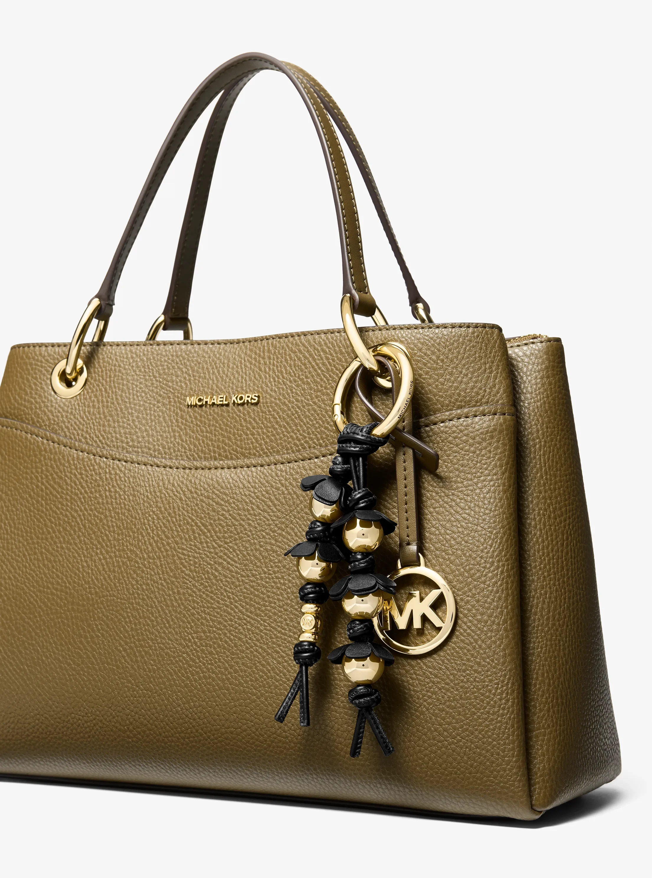 Женский брелок Michael Kors Embellished Floral Bag Charm, цвет: Чёрный — фото 3