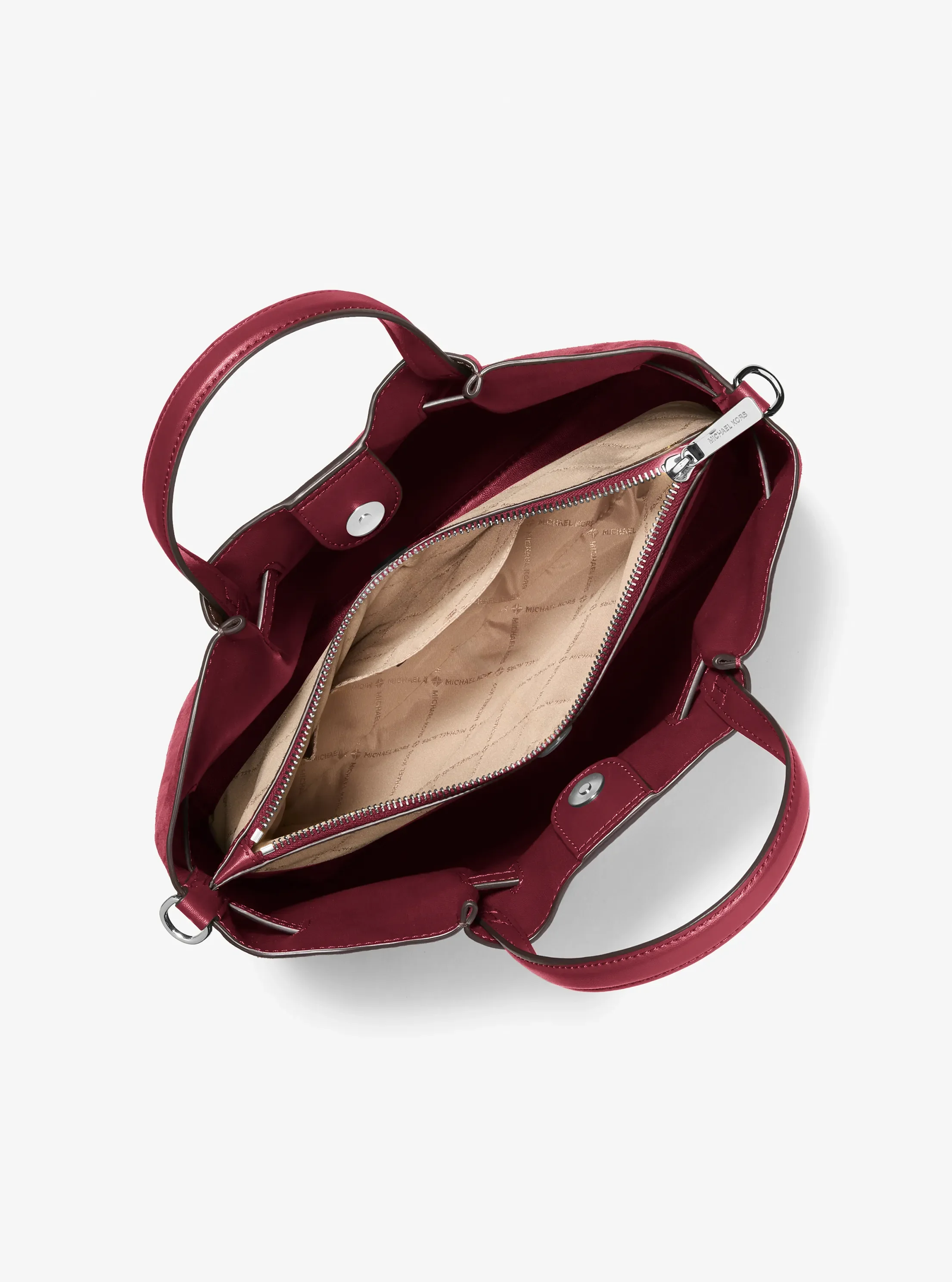 Женская сумка Michael Kors Carson Medium Satchel, цвет: Тёмно-бордовый — фото 2