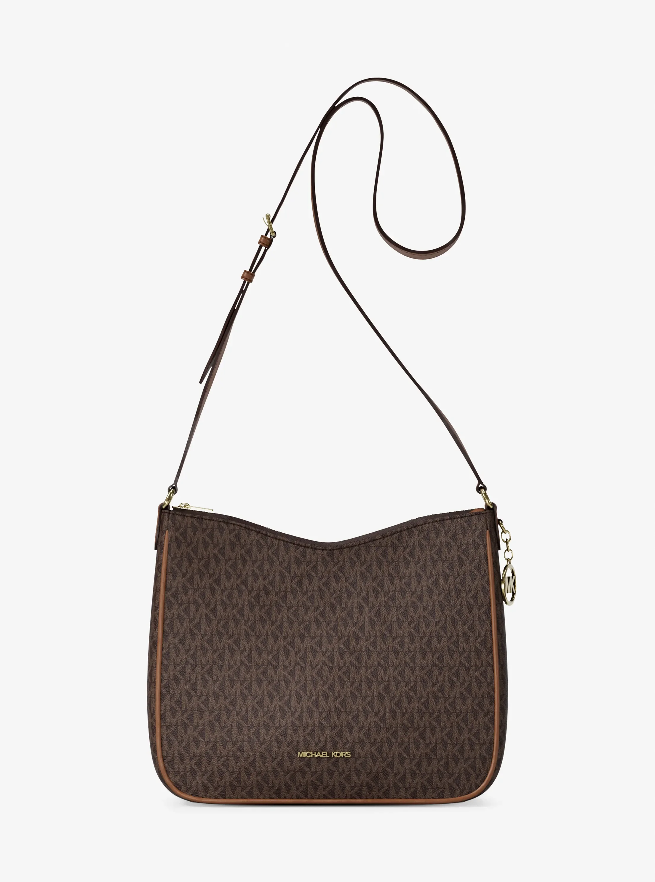 Сумка Michael Kors Nayla Medium Signature Logo Messenger, цвет: Коричневый