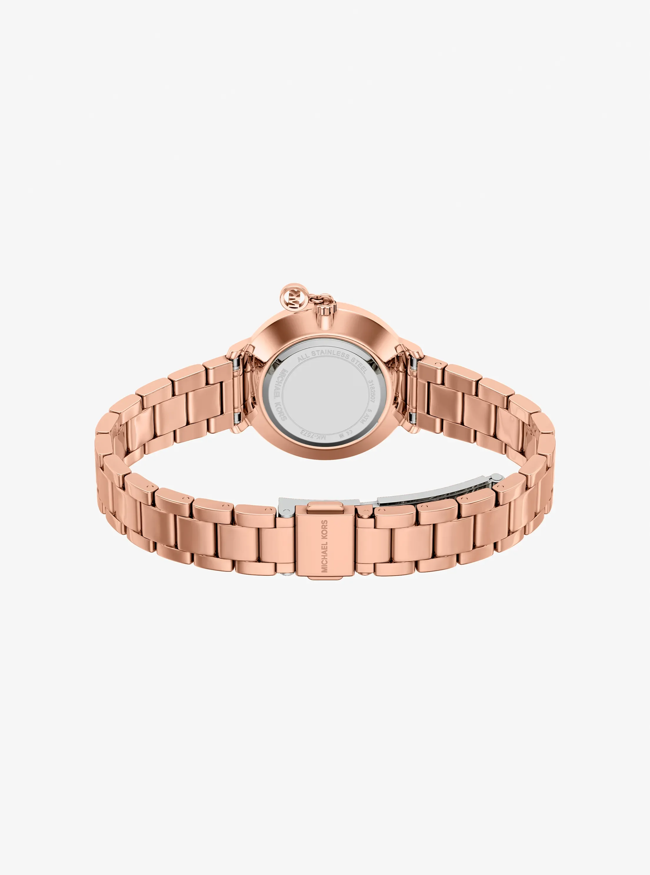 Женские часы Michael Kors Mini Pyper Pavé Rose Gold-Tone Watch, цвет: Розовое золото — фото 4