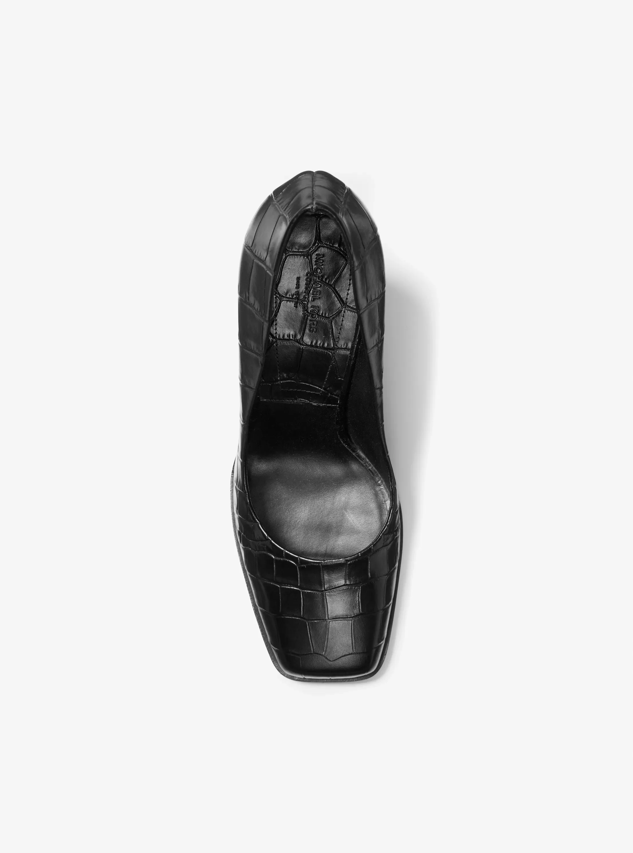 Туфли Michael Kors Jeanne Crocodile Embossed Leather Pump, цвет: Чёрный — фото 4
