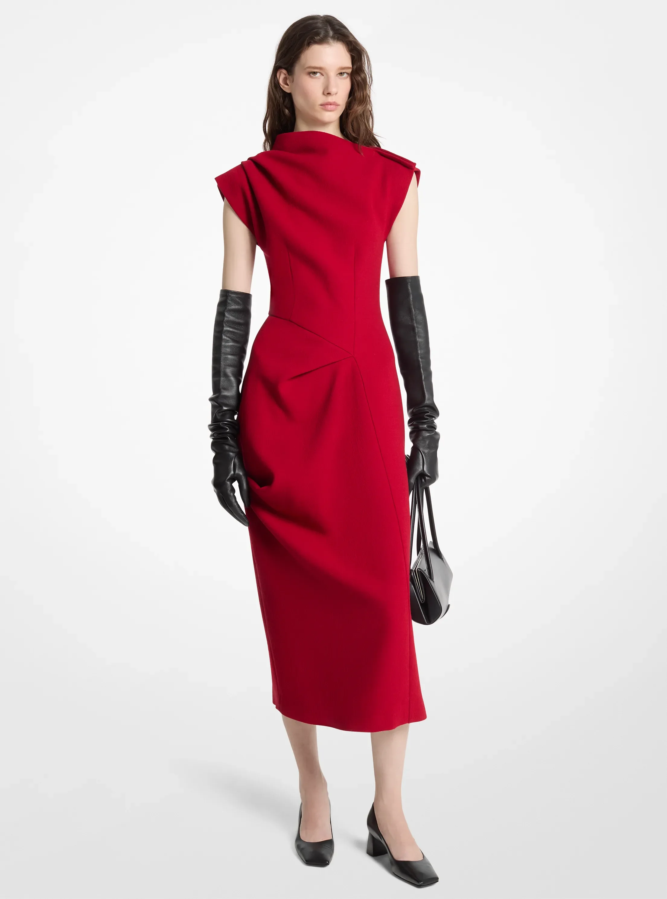 Michael Kors Stretch Bouclé Crepe Draped Sheath Dress — фото 3