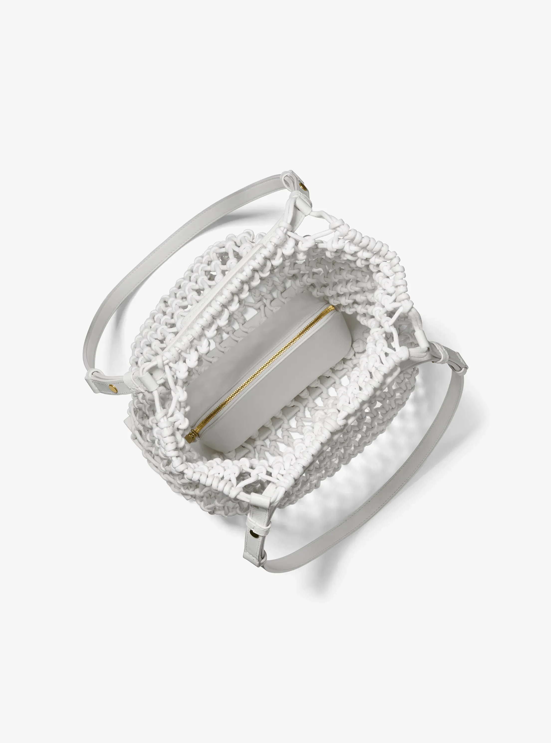 Женская сумка Michael Kors Loli Macramé Shoulder, цвет: Оптический белый — фото 2