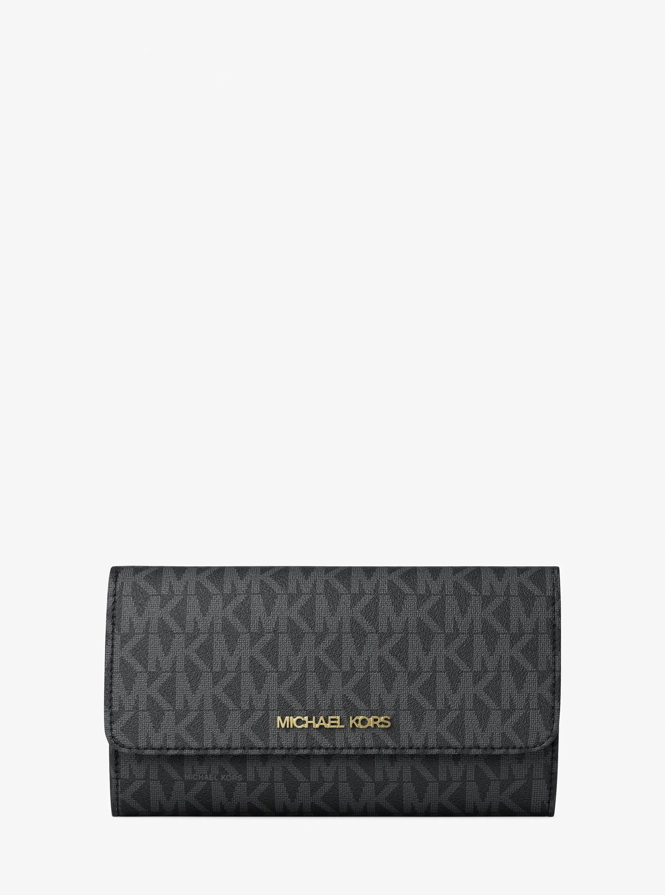 Кошелёк Michael Kors Jet Set Large Logo Tri-Fold Wallet, цвет: Чёрный