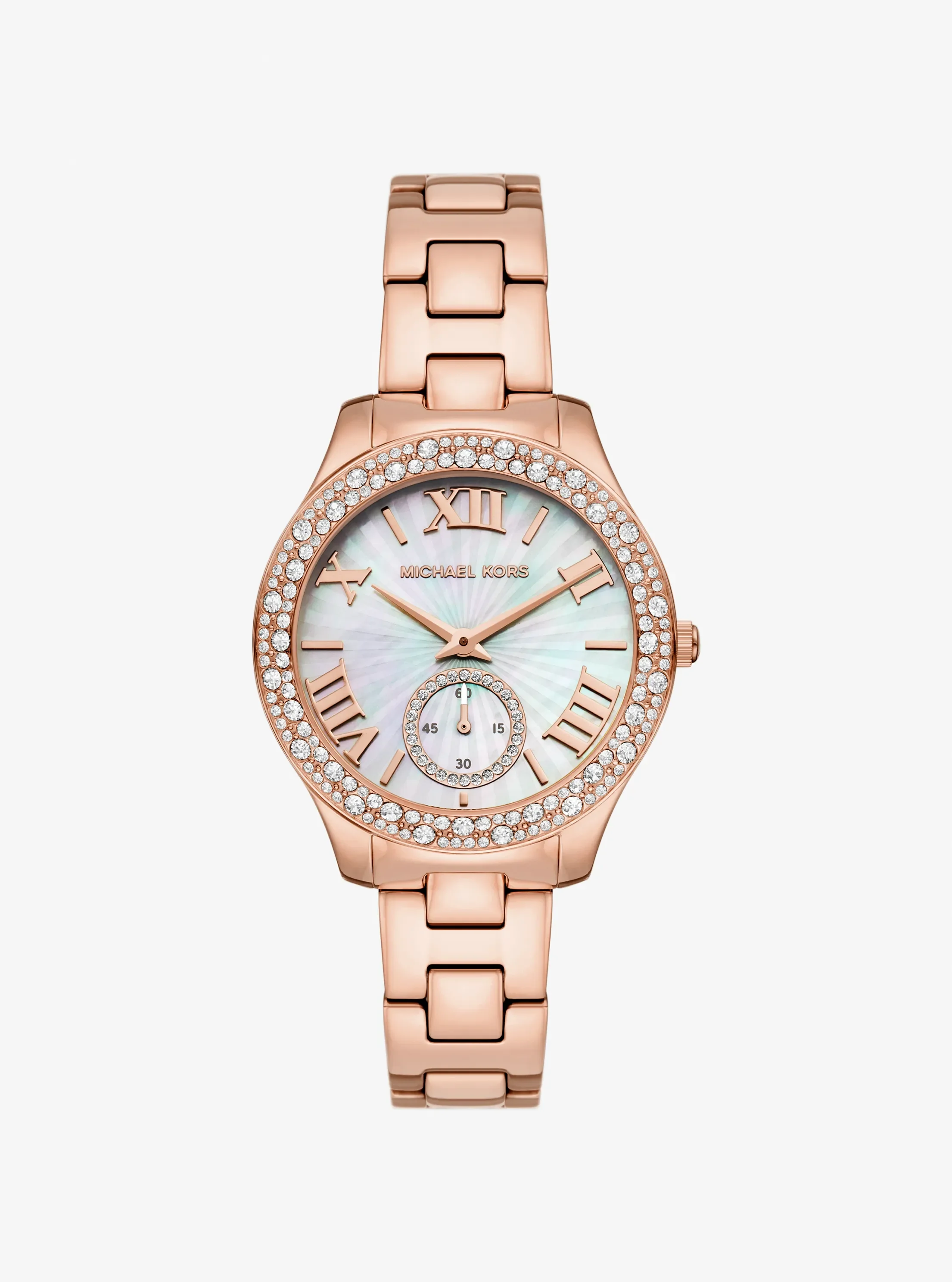 Часы Michael Kors Liliane Pavé Rose Gold-Tone Watch, цвет: Розовое золото
