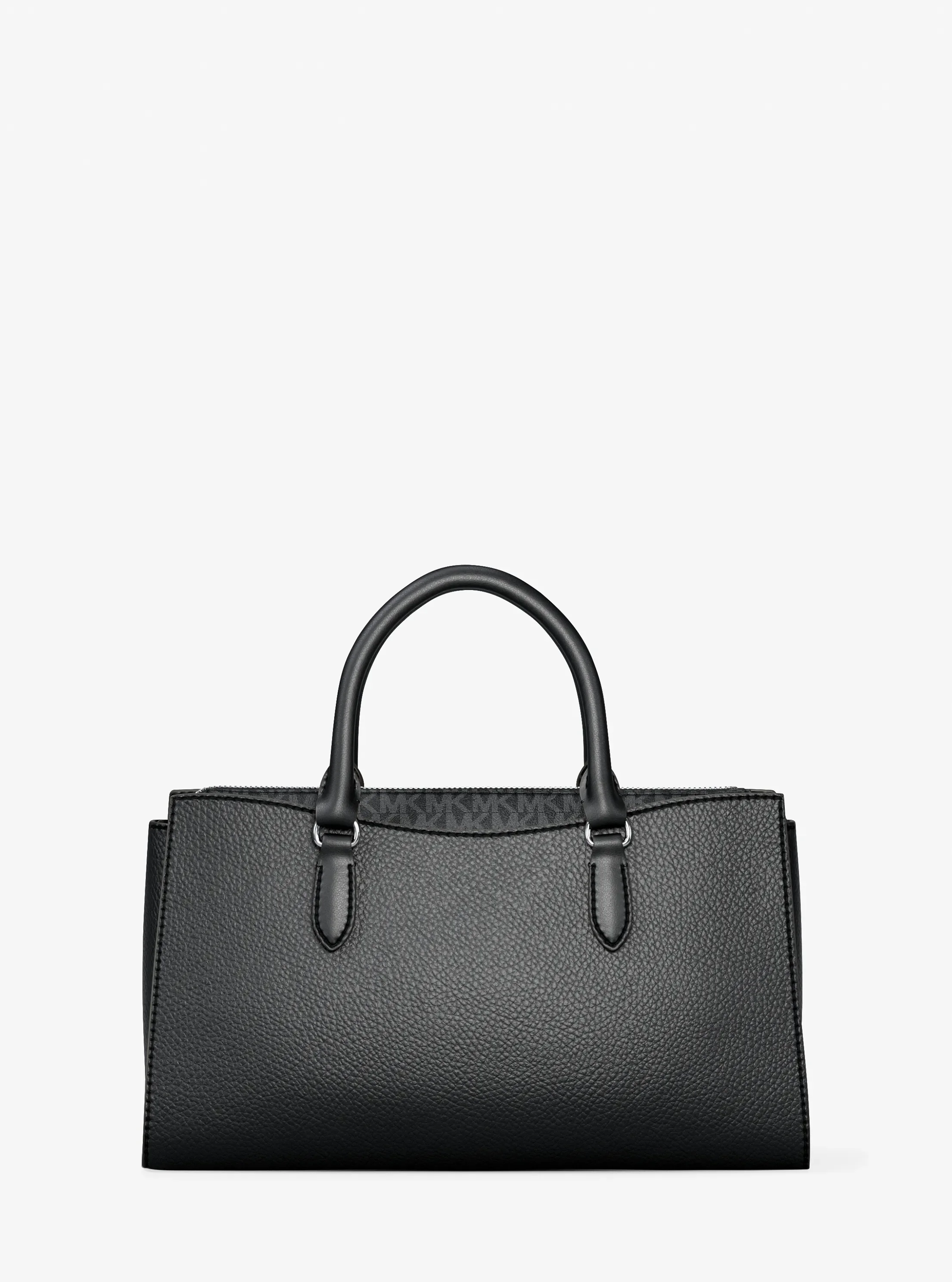 Michael Kors Arden Medium Pebbled Leather and Signature Logo Top-Zip Satchel — фото 5