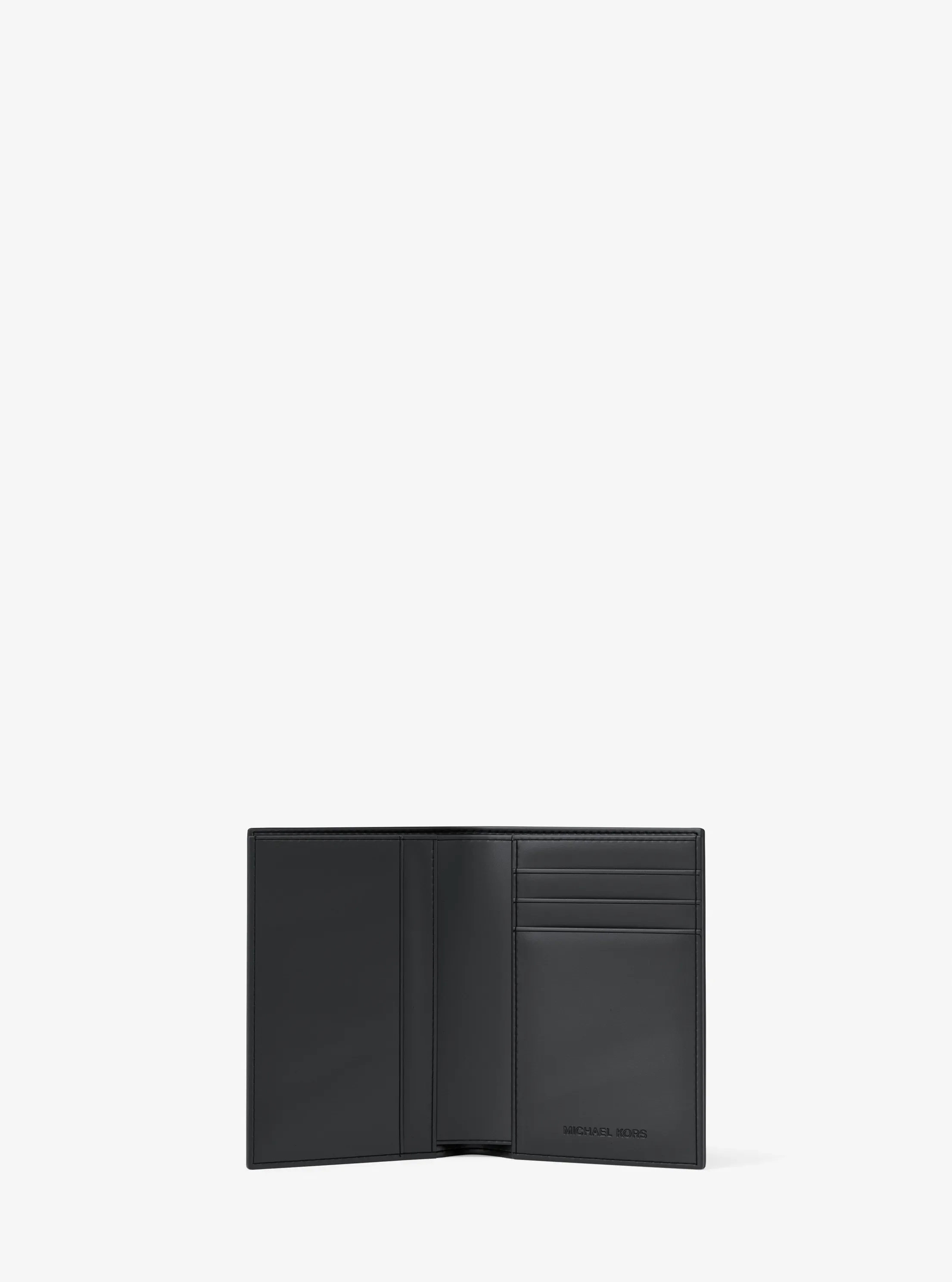 Мужской кошелёк Michael Kors Hudson Pebbled Leather Folio Card Case, цвет: Чёрный — фото 2
