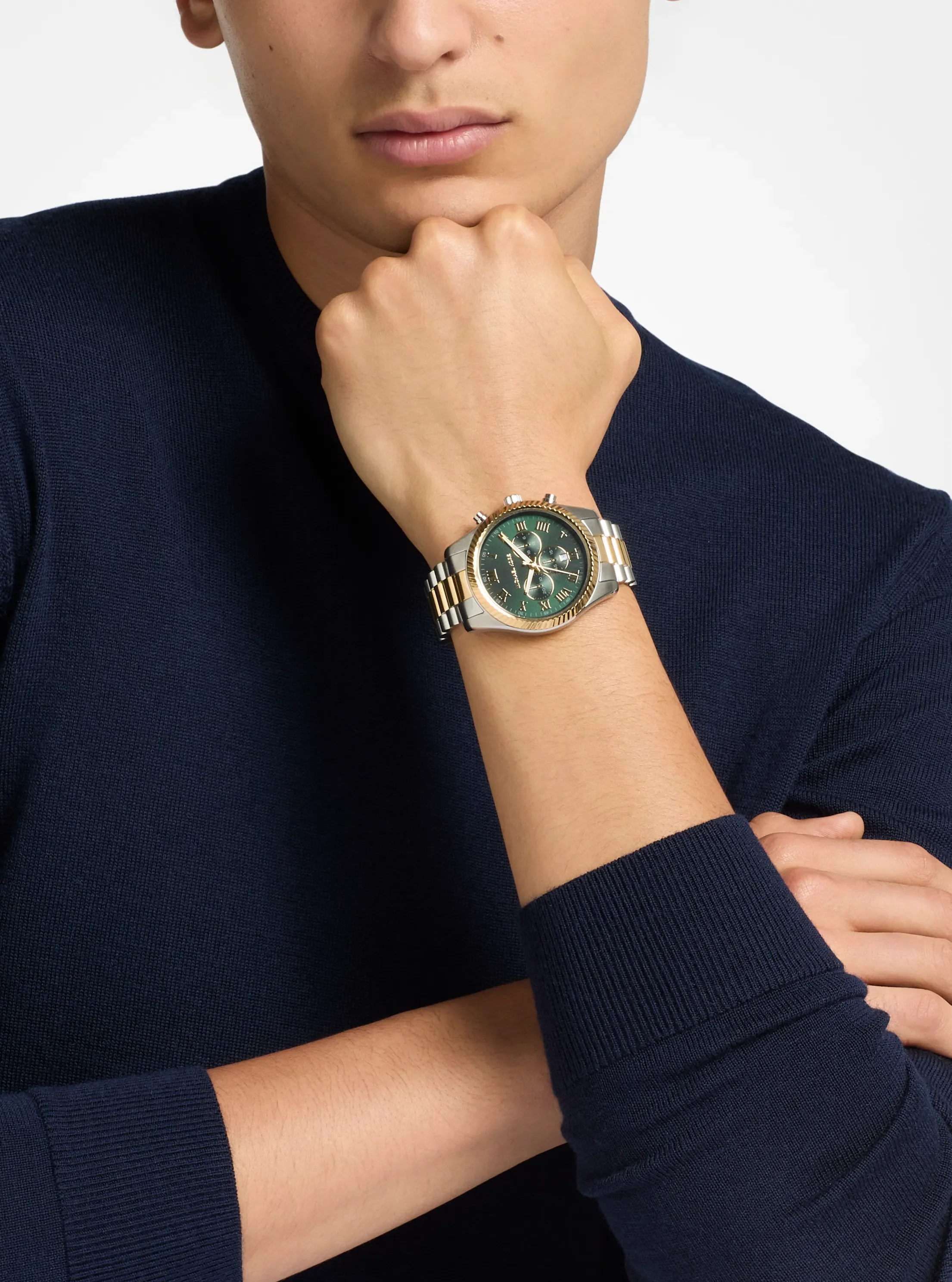 Женские часы Michael Kors Oversized Lexington Two-Tone Watch, цвет: Двухцветный — фото 4
