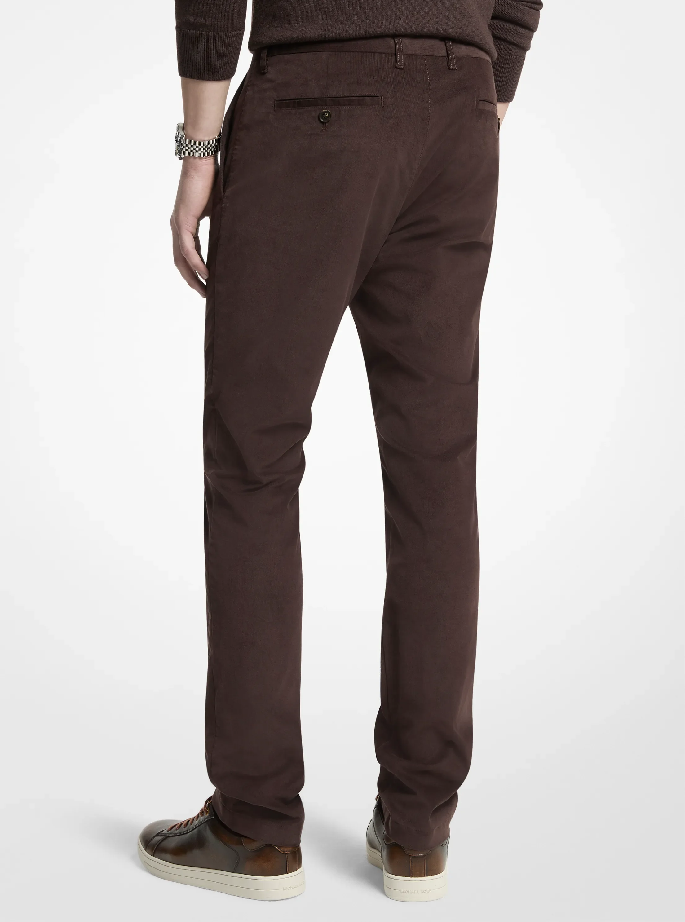 Мужские брюки Michael Kors Slim-Fit Cotton Blend Corduroy Pants — фото 2