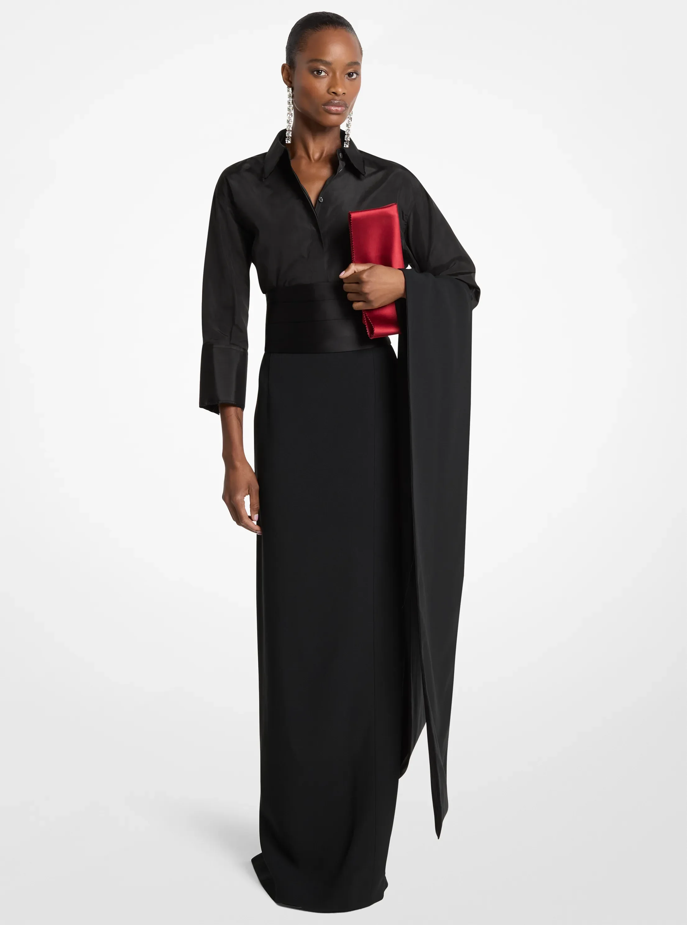 Женские юбки Michael Kors Double Crepe Sablé Tuxedo Pencil Skirt With Train
