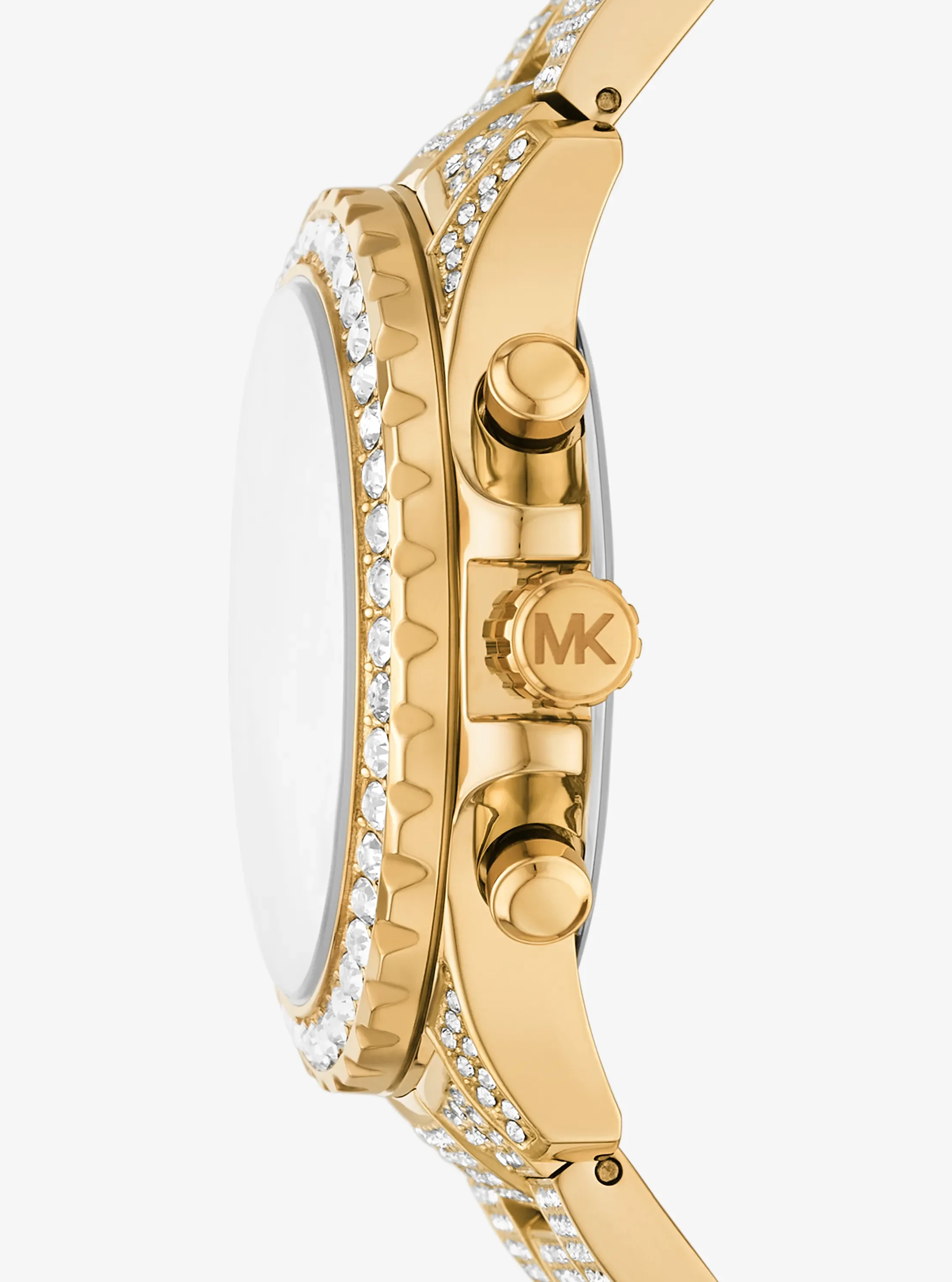 Часы Michael Kors Oversized Everest Pavé Gold-Tone Watch, цвет: Золотой — фото 2