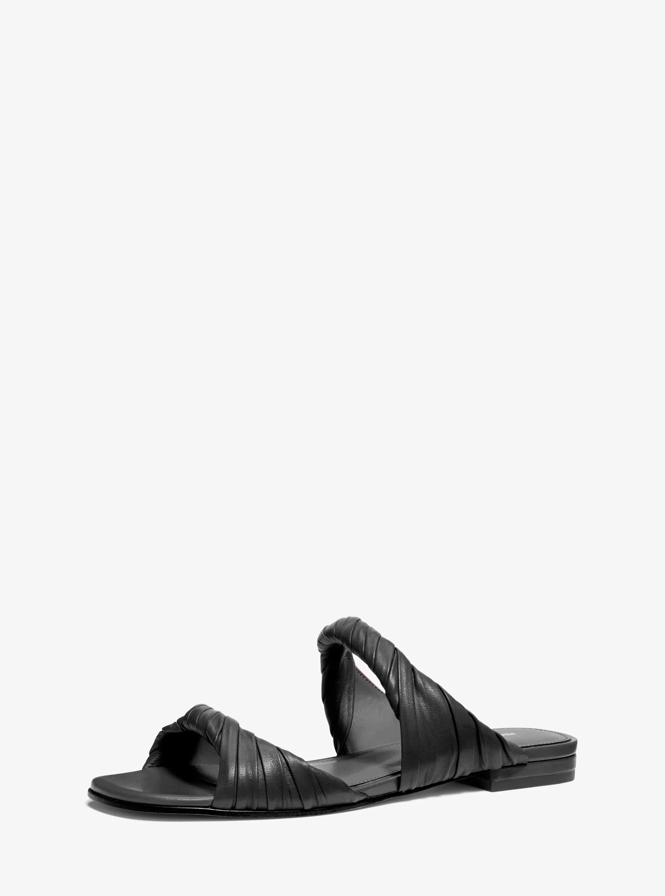 Женские сандалии Michael Kors Kiana Leather Sandal, цвет: Чёрный — фото 4