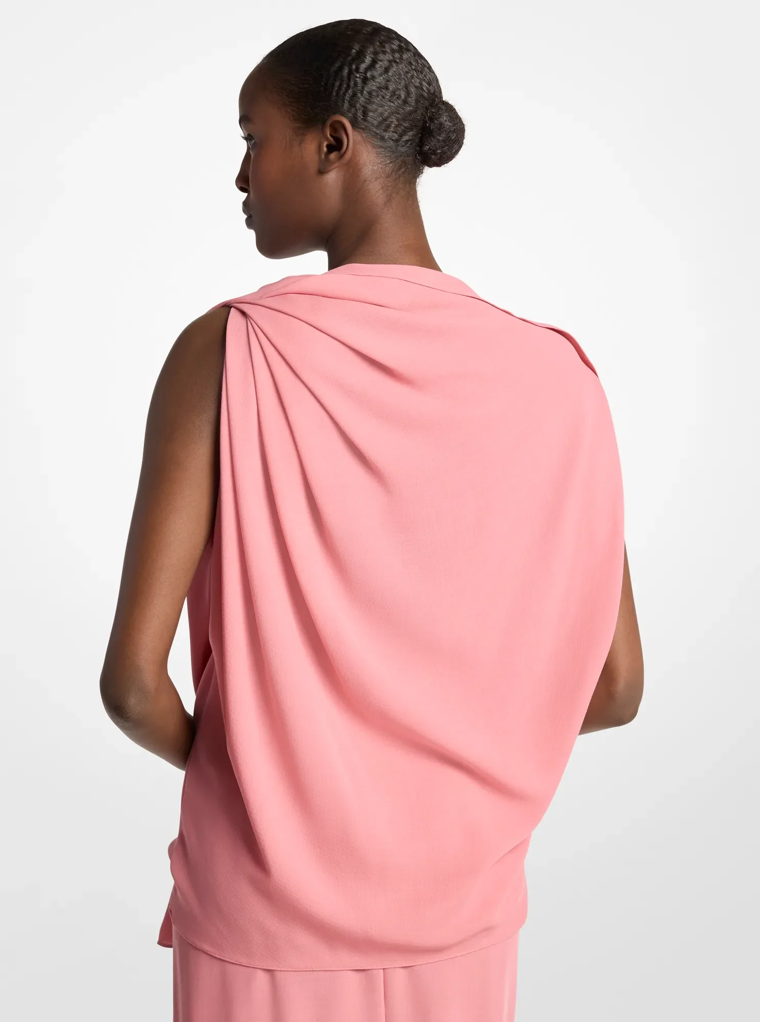 Блузка Michael Kors Wool Crepe Draped Blouse, цвет: Guava — фото 2