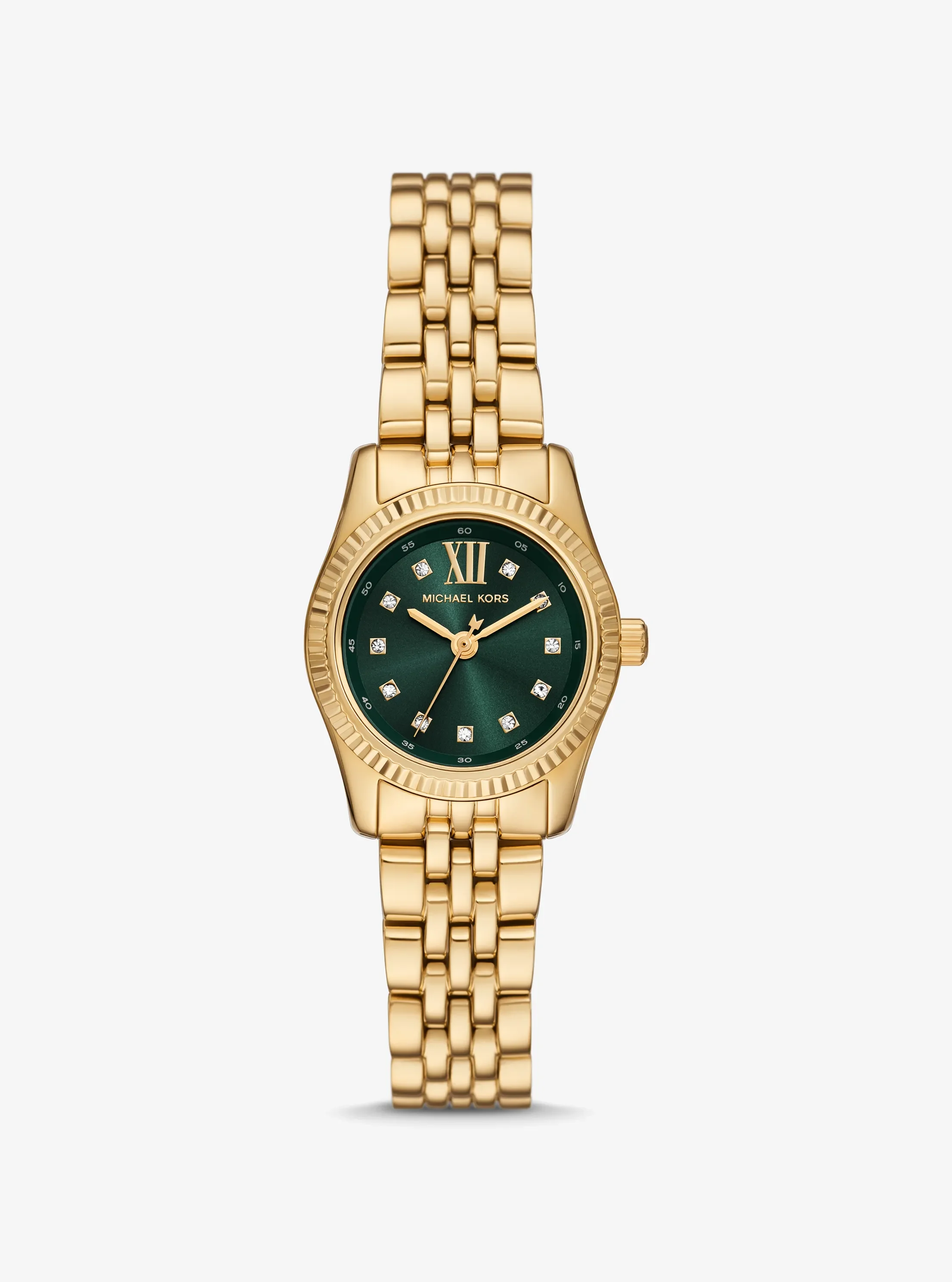 Женские часы Michael Kors Petite Lexington Pavé Gold-Tone Watch, цвет: Золотой