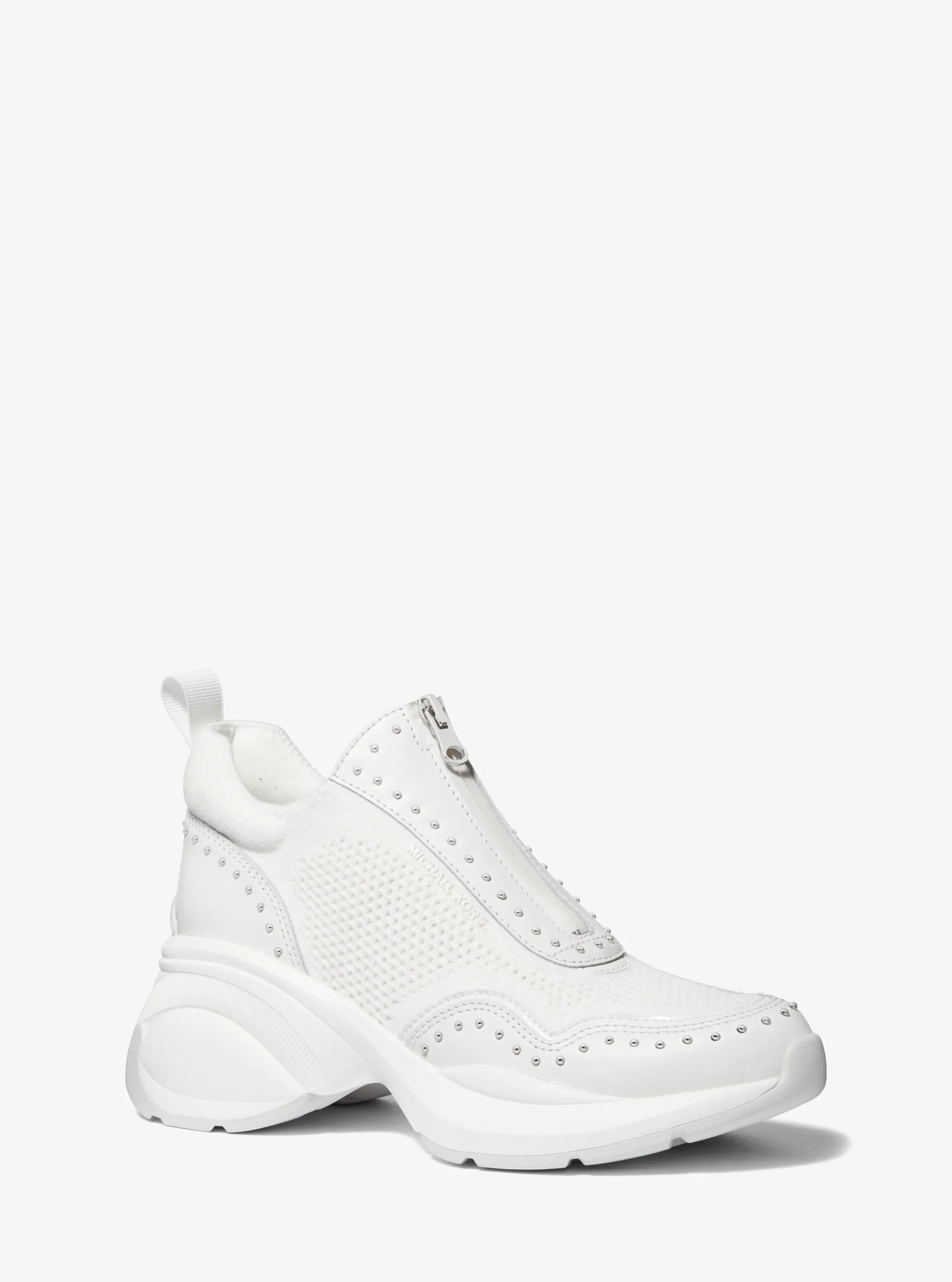 Кроссовки Michael Kors Zuma Studded Mixed-Media Trainer