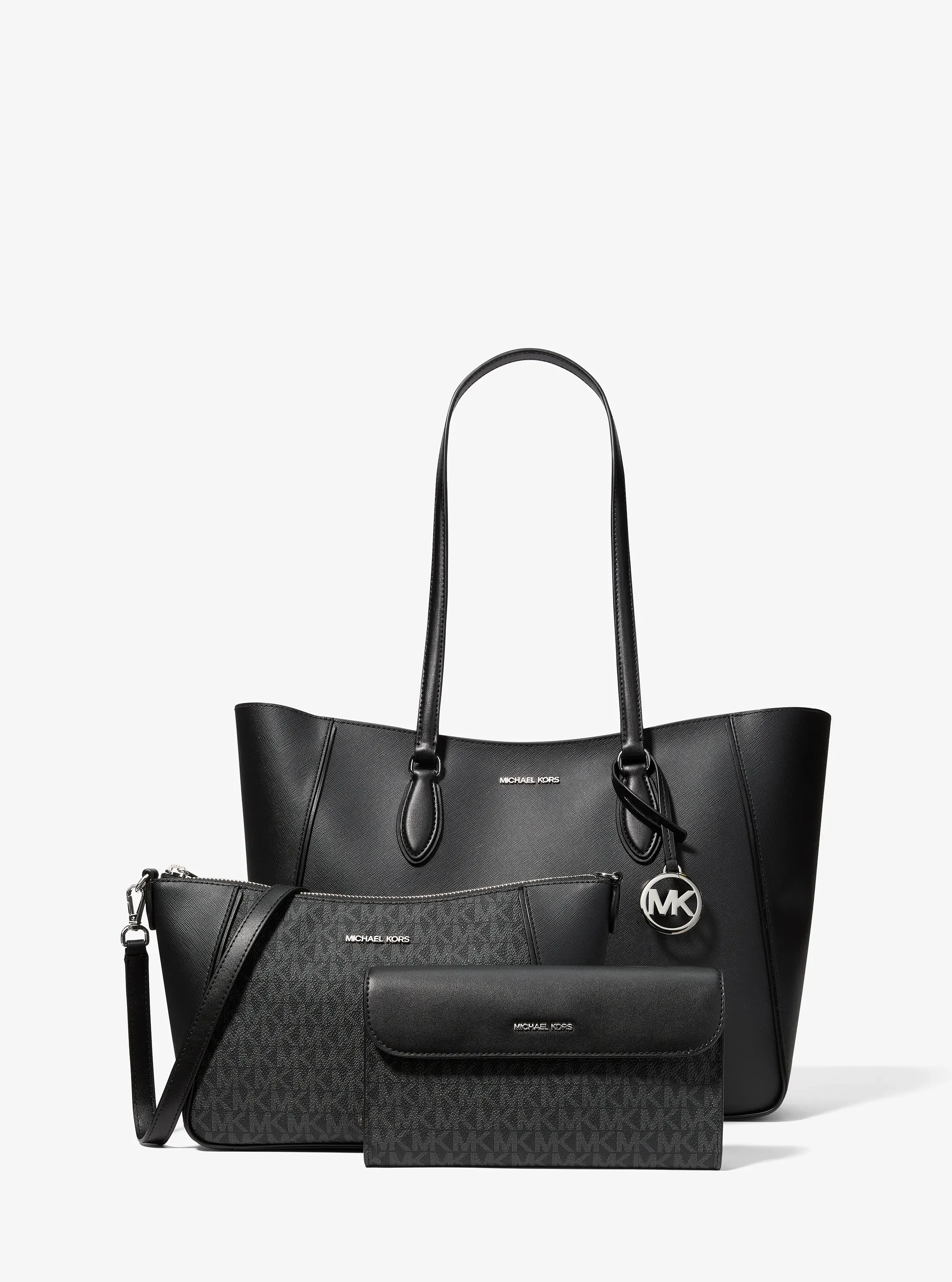 Сумки Michael Kors Jet Set Travel Large Smooth and Signature Logo 3-in-1 Tote Bag — фото 6