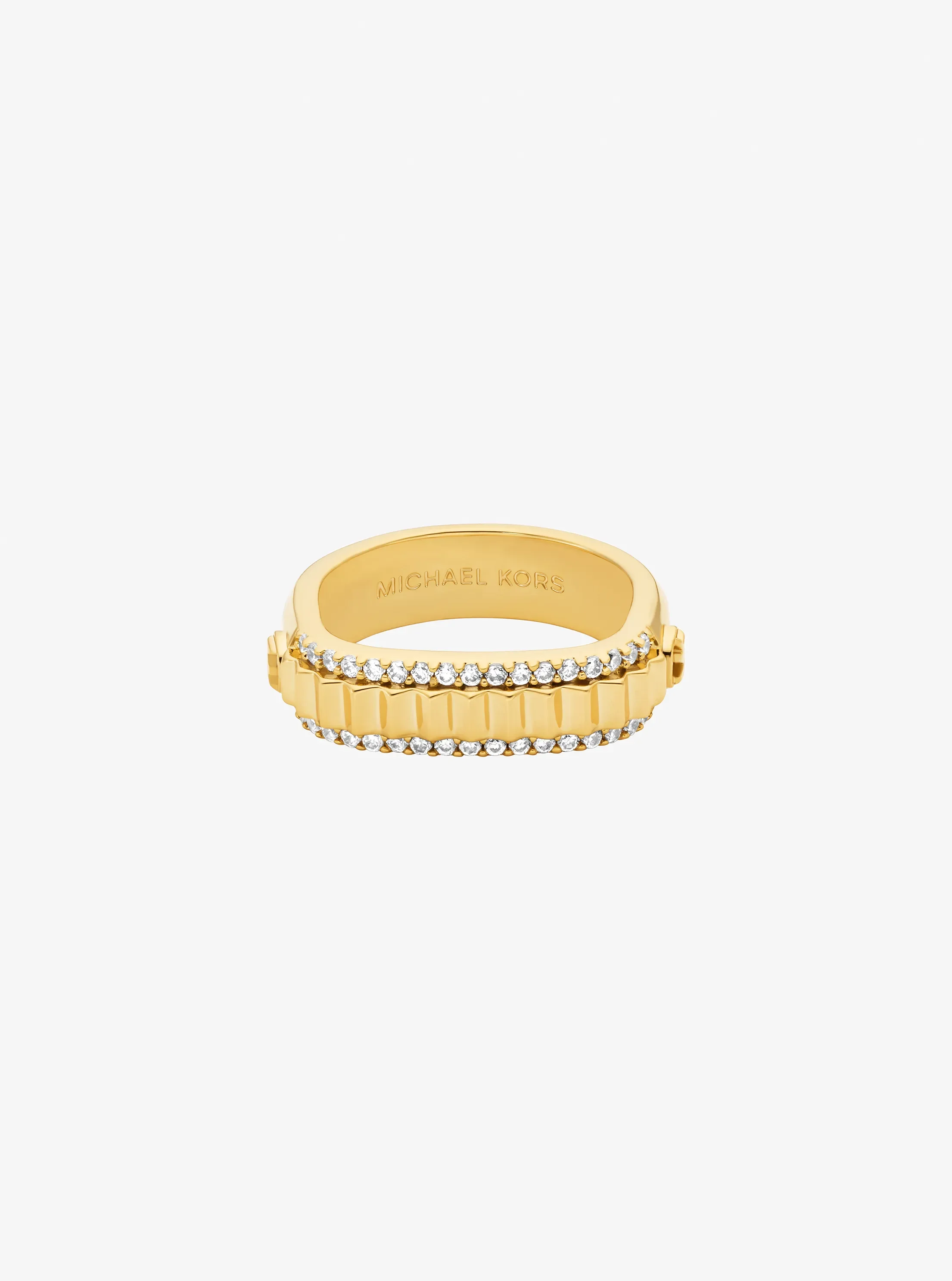 Женское кольцо Michael Kors Pavé Gold-Tone Brass, цвет: Золотой — фото 2