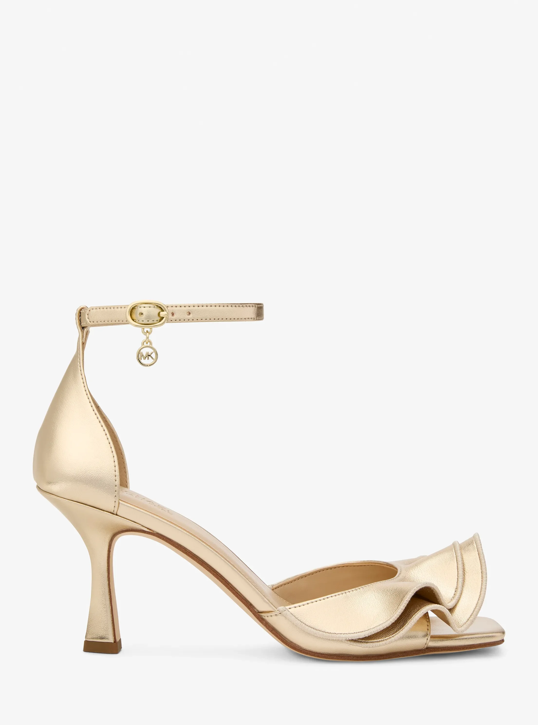 Сандалии Michael Kors Livia Metallic Sandal, цвет: Бледный золотой — фото 2